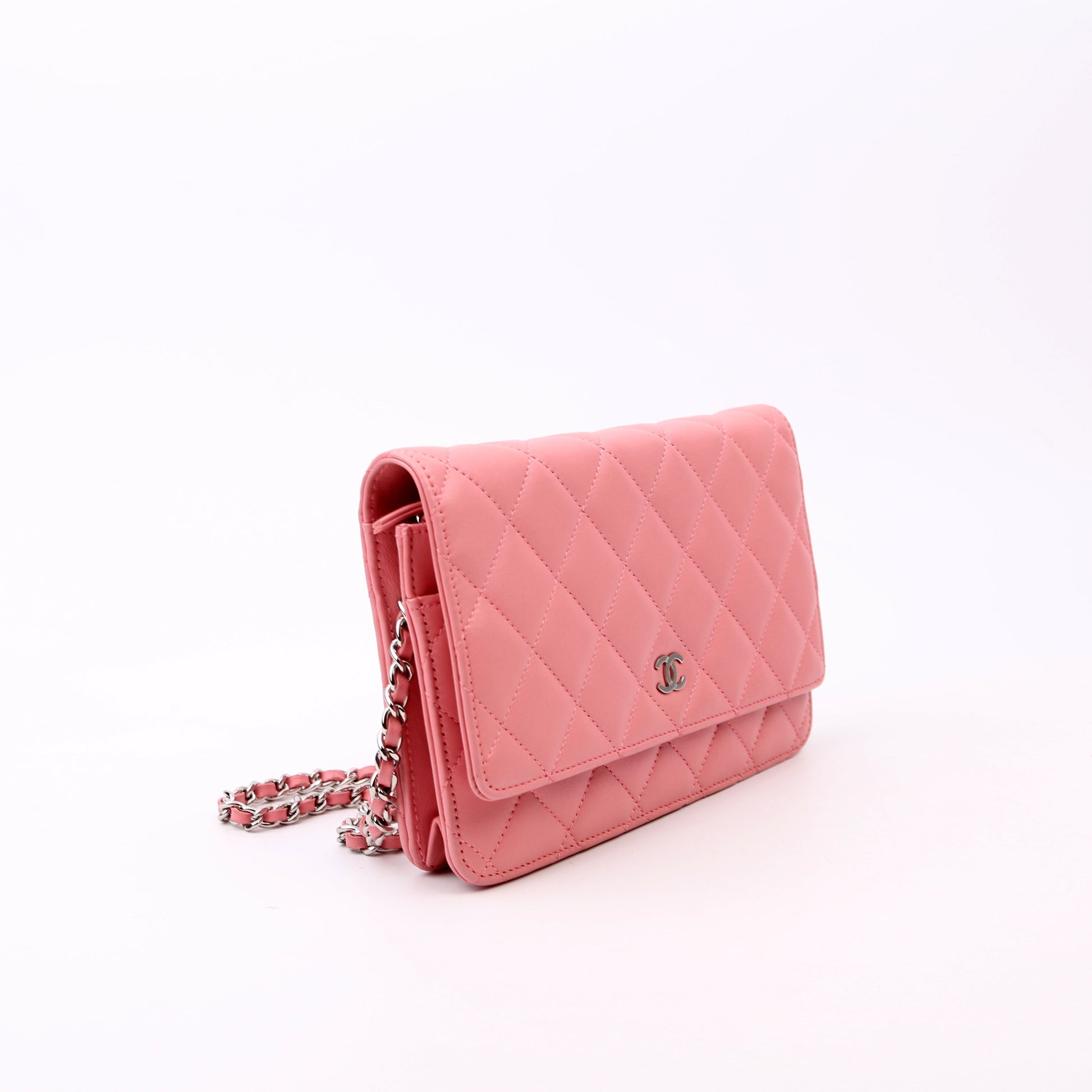Chanel WOC Classic Lambskin Pink Clutch Bag