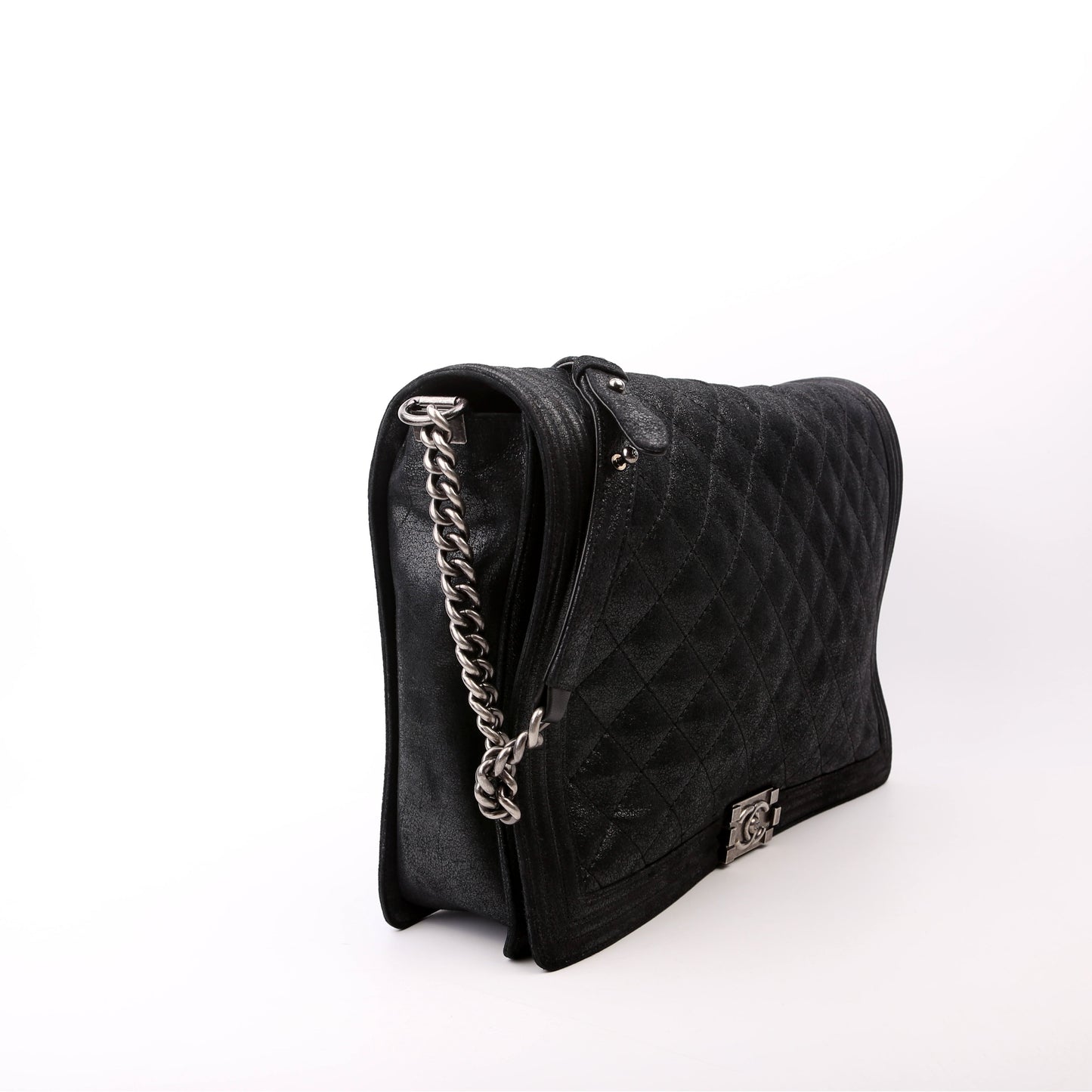 Chanel Boy Gentle XL Shimmer Calfskin Black Handbag