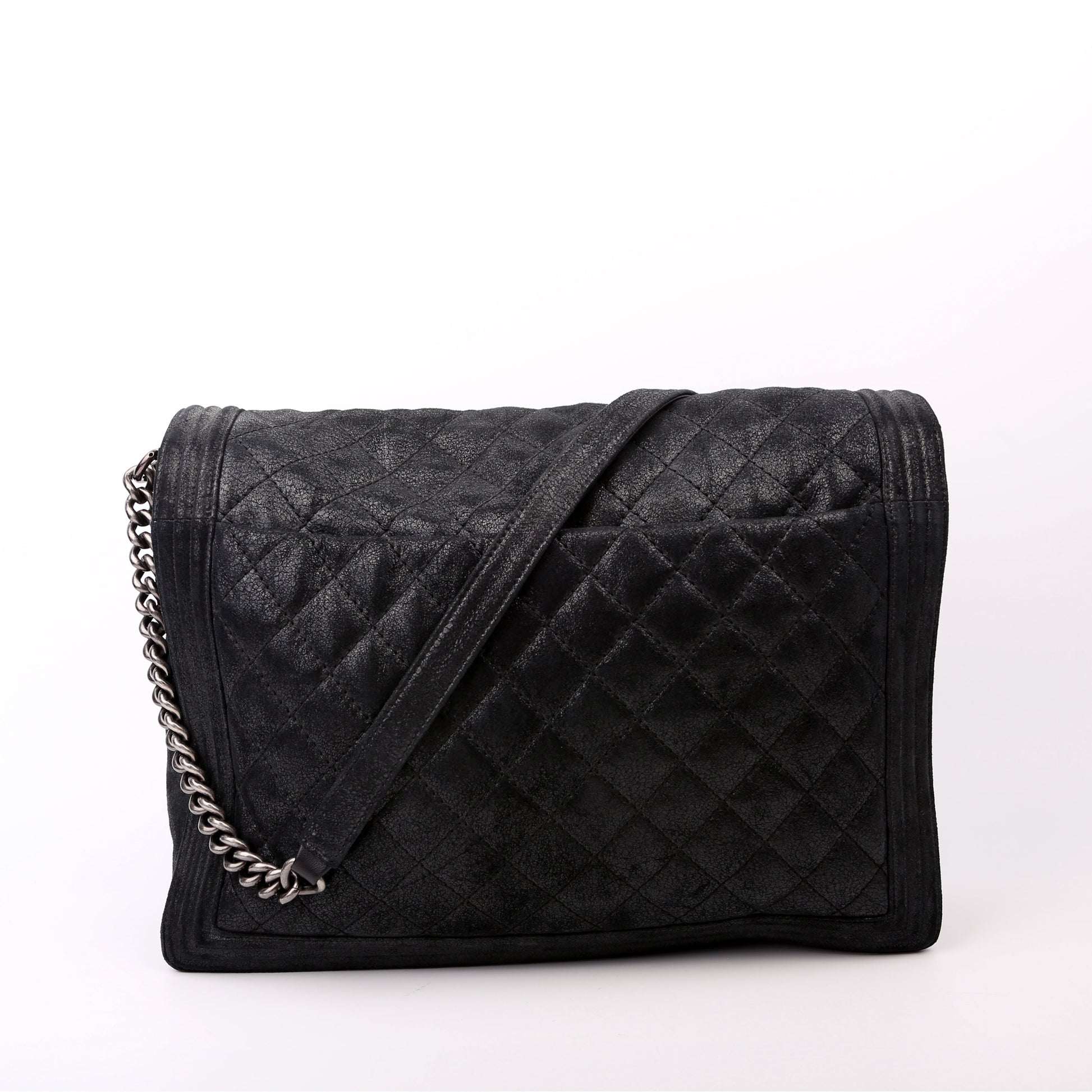 Chanel Boy Gentle XL Shimmer Calfskin Black Handbag