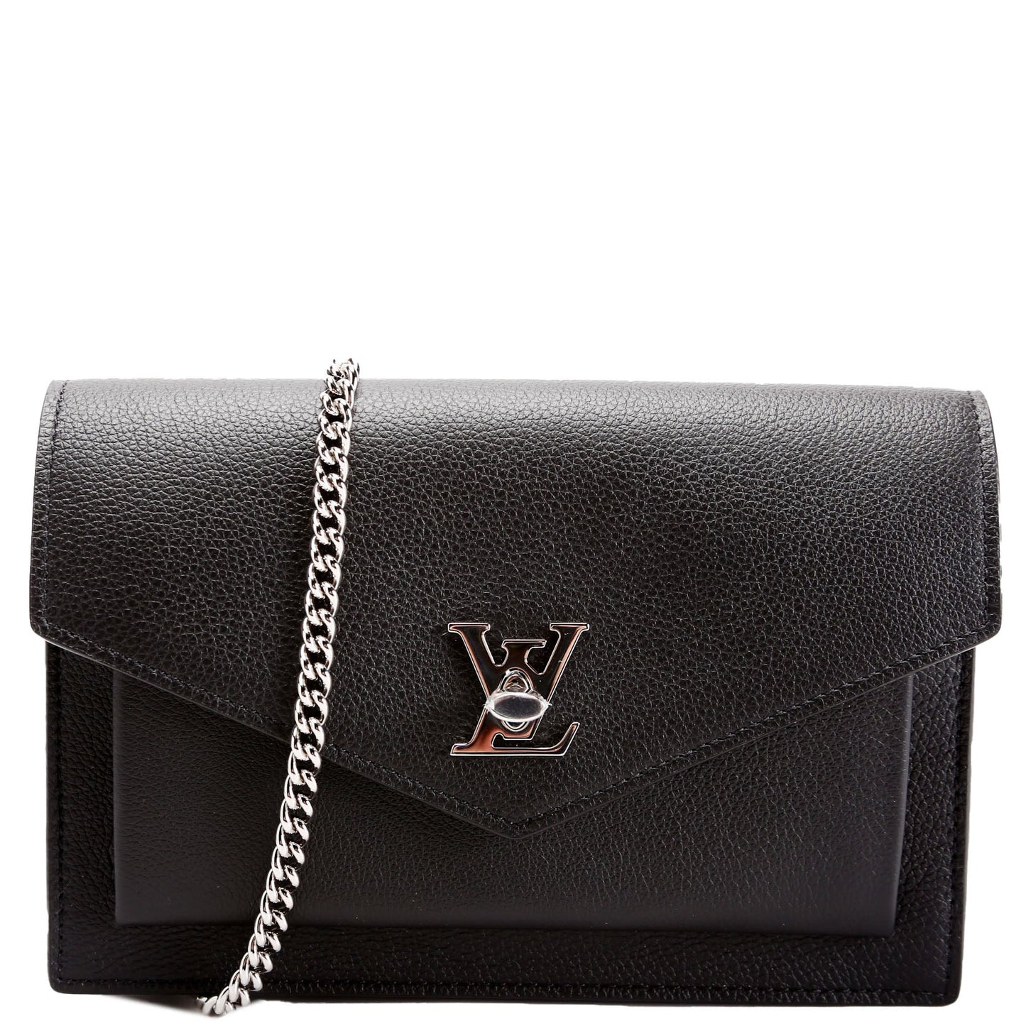 Louis Vuitton LockMe Pochette NV Black Chain Clutch Bag