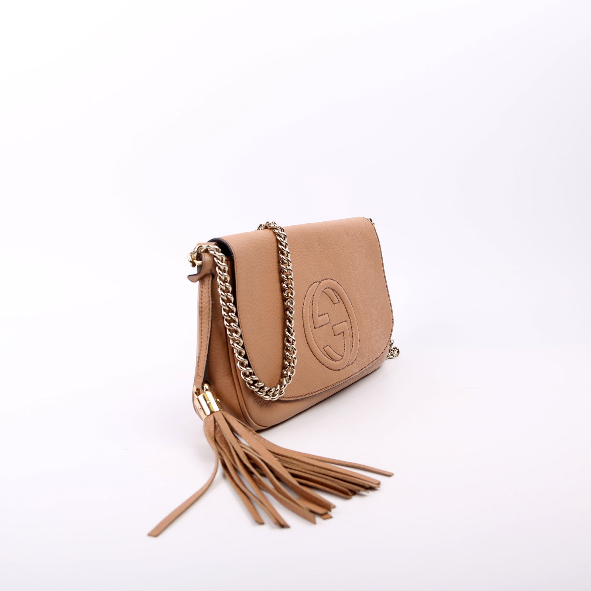 Gucci Soho Tan Medium Chain Crossbody Bag