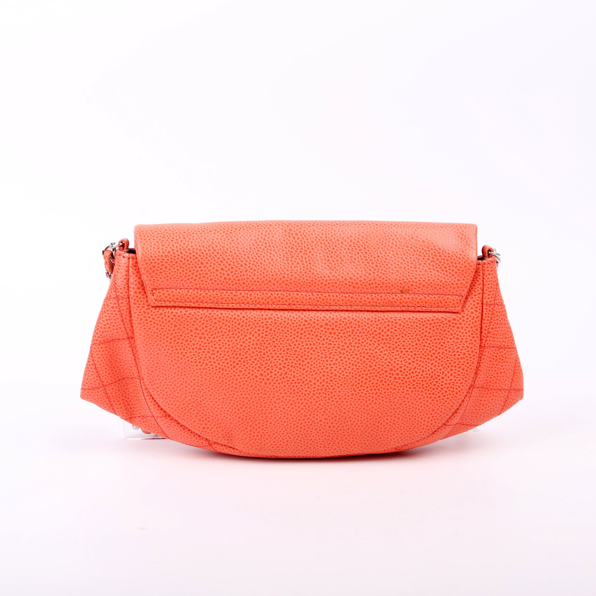 Chanel On Half Moon Caviar Orange Wallet Case