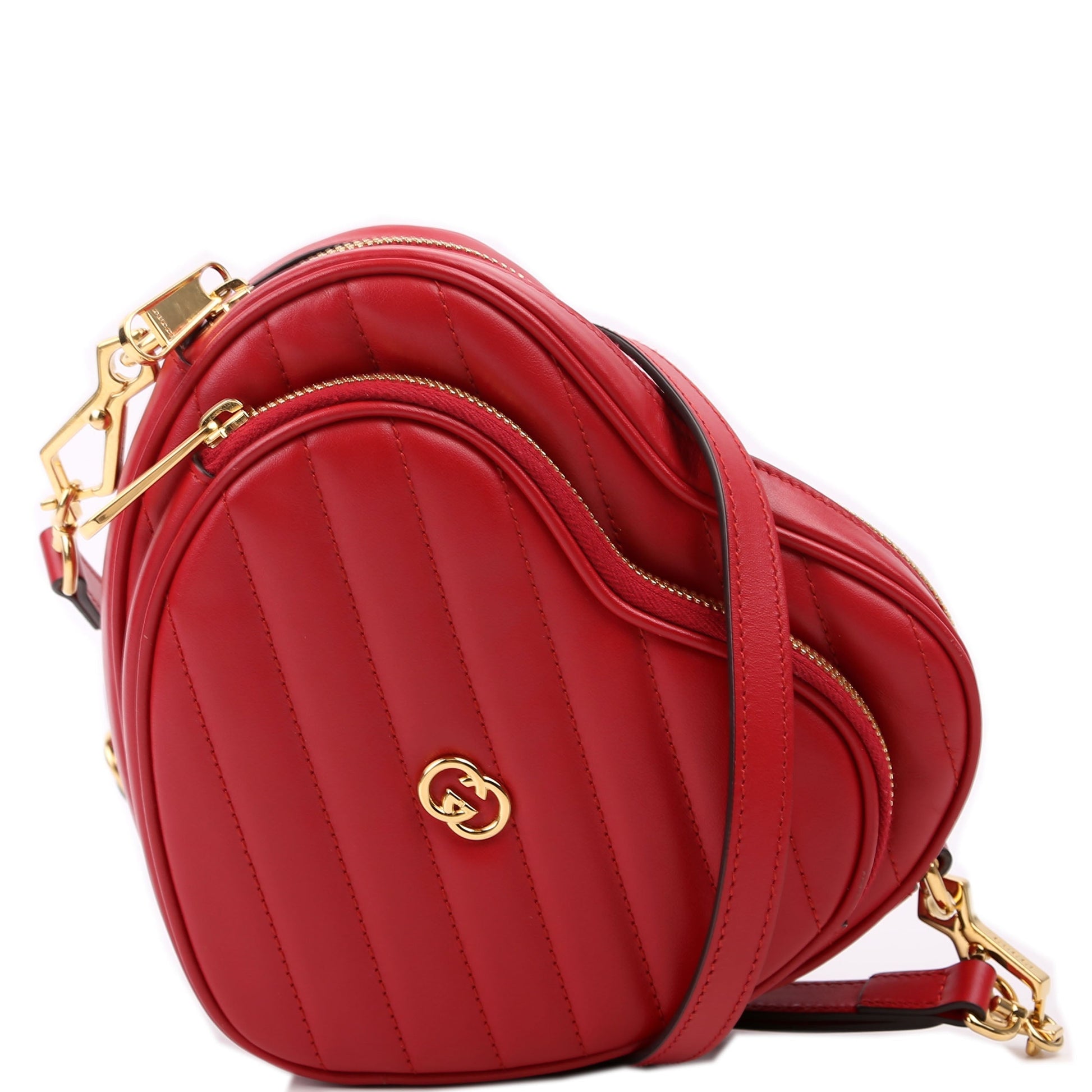 Gucci Interlocking Heart Bag Red Mini Travel Bag