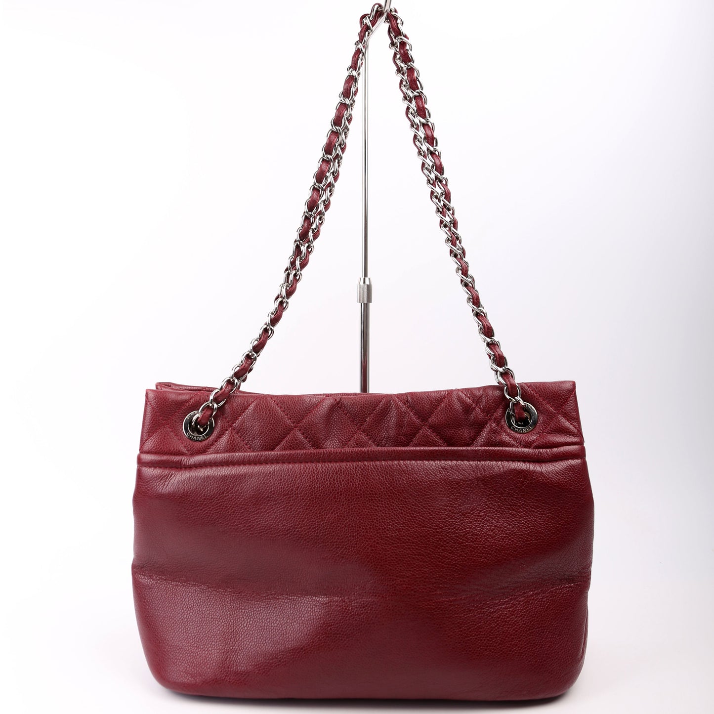 Chanel Timeless CC Soft Caviar 14M Burgundy Tote Bag