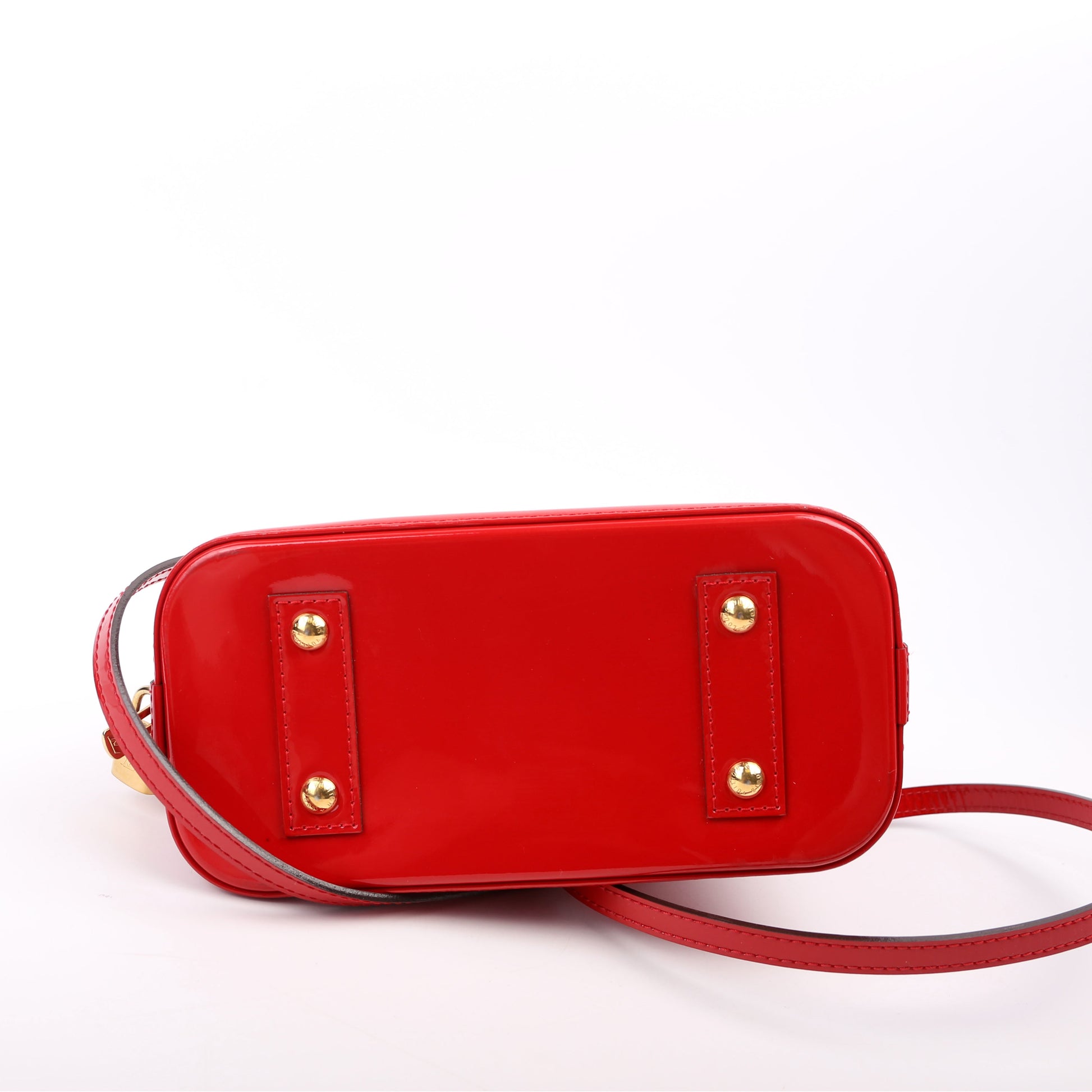 Louis Vuitton Alma BB Vernis Red Handbag Red 4