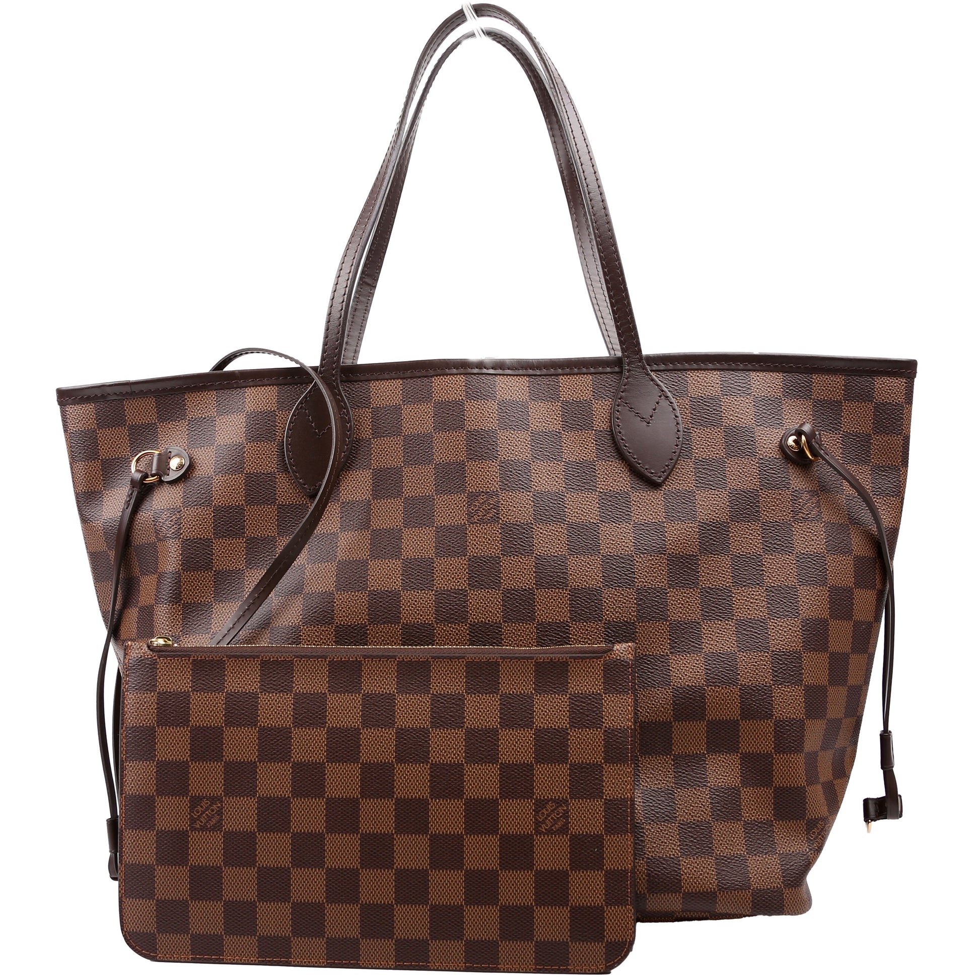 Louis Vuitton Neverfull MM Ebene Damier Red Wallet Case