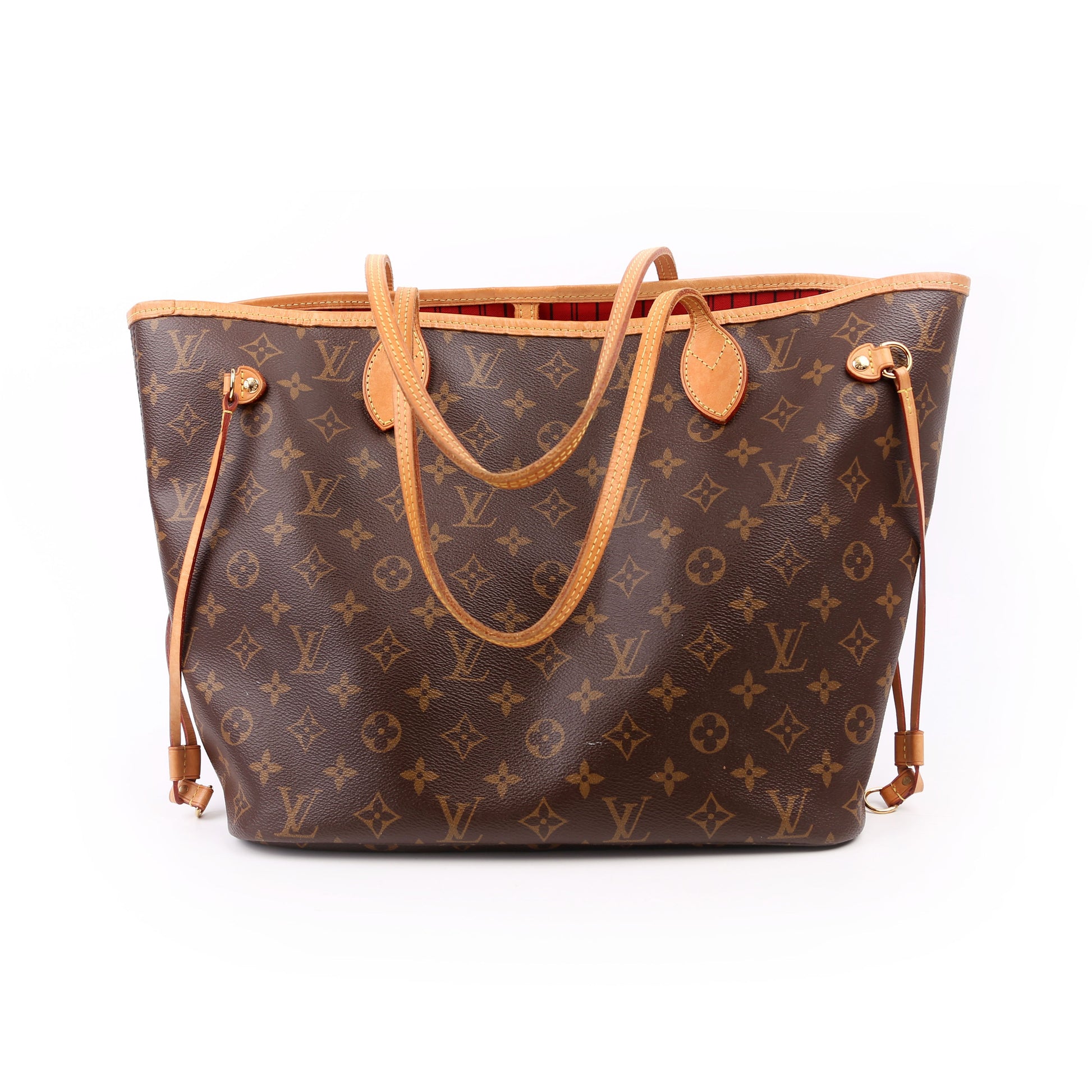 Louis Vuitton Neverfull MM Monogram Red Wallet Case Red 1