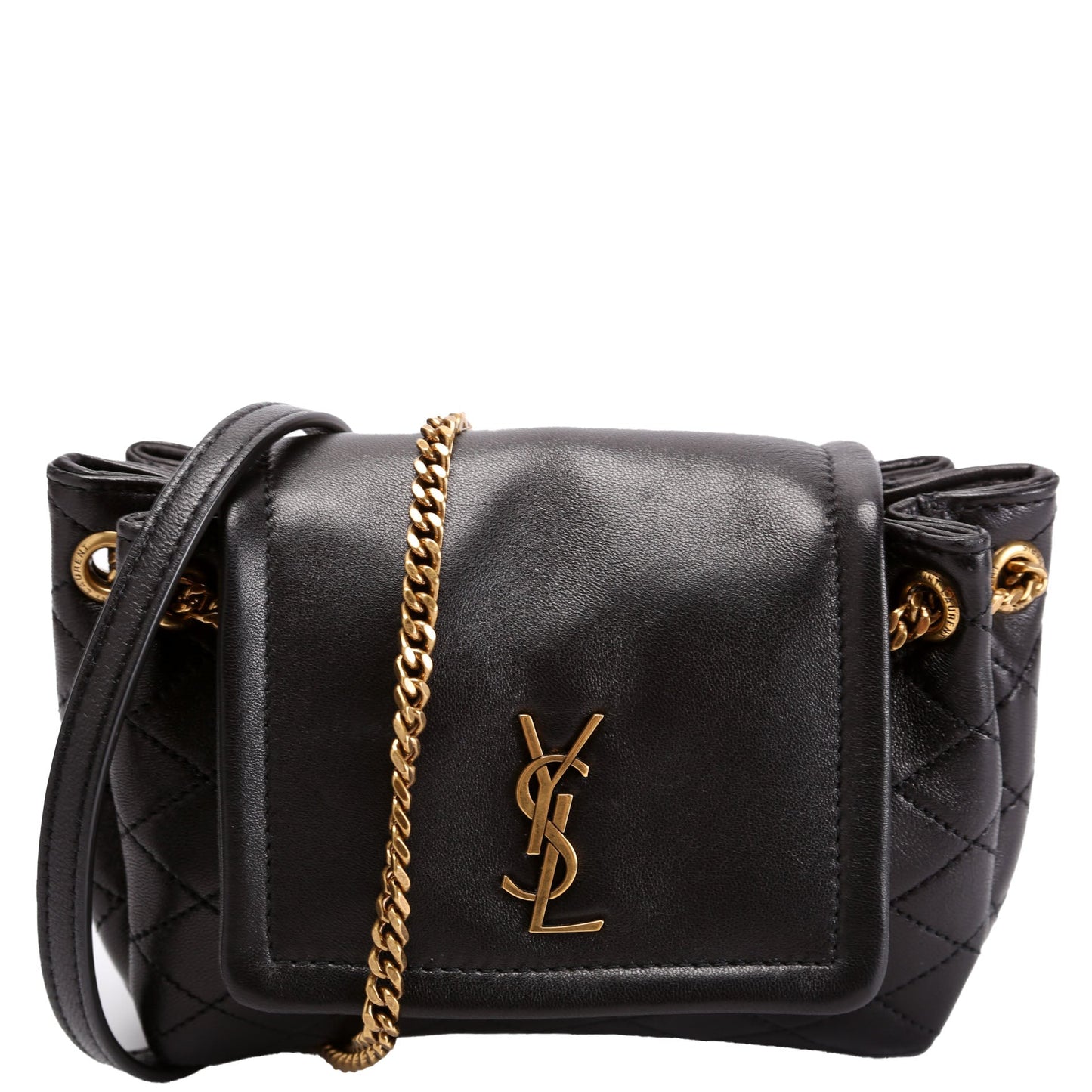 YSL Saint Laurent Saint Laurent Notlita Lambskin Bag Quilted Black Travel Bag