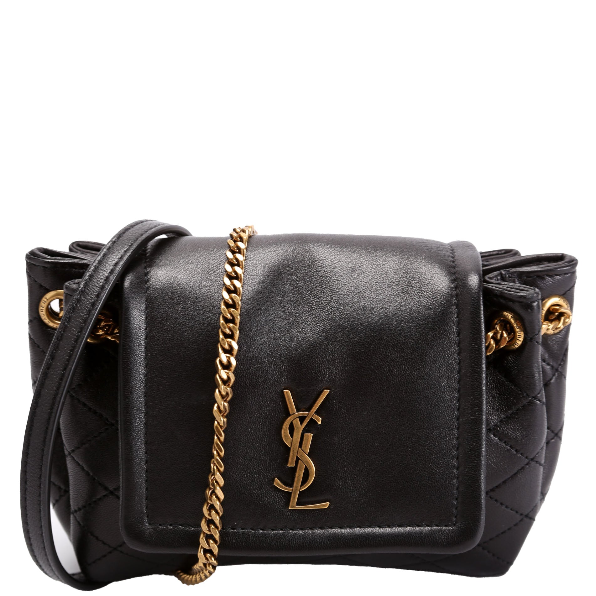 YSL Saint Laurent Saint Laurent Notlita Lambskin Bag Quilted Black Travel Bag