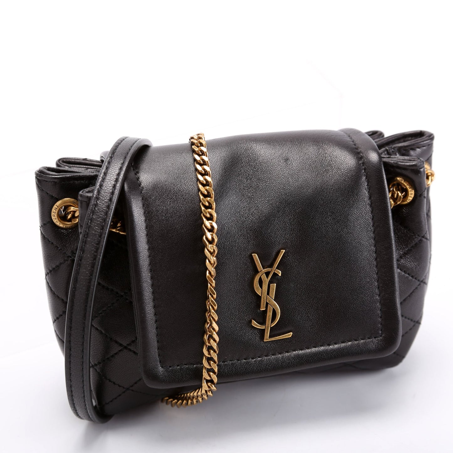 YSL Saint Laurent Saint Laurent Notlita Lambskin Bag Quilted Black Travel Bag