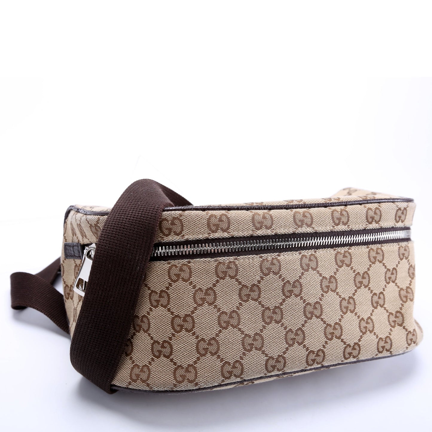 Gucci GG Waist Pouch Canvas Brown Travel Bag