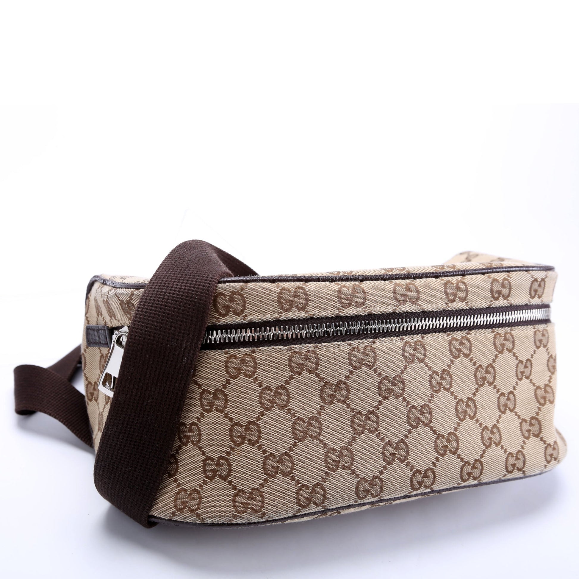 Gucci GG Waist Pouch Canvas Brown Travel Bag