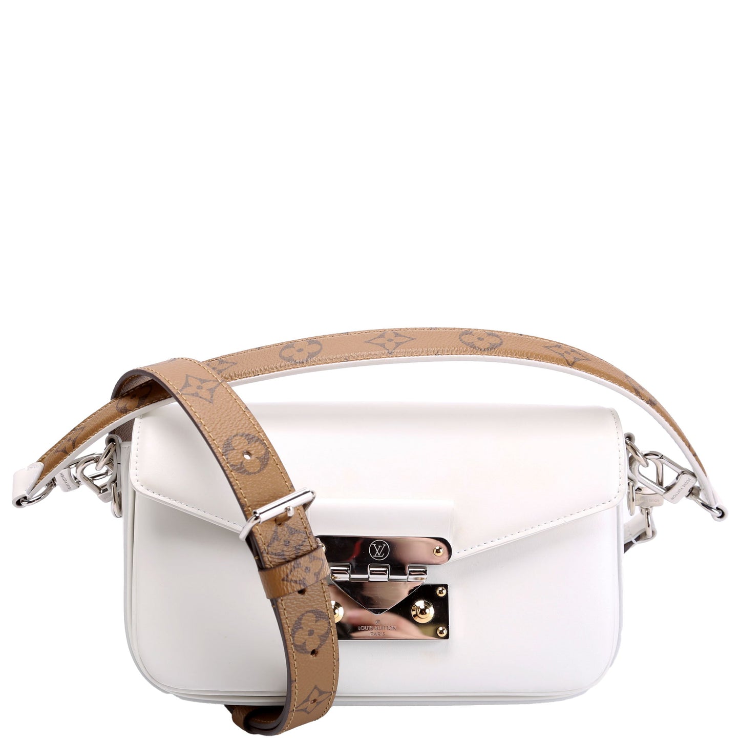 Louis Vuitton Swing Reversed Calfskin Monogram White Brown Handbag