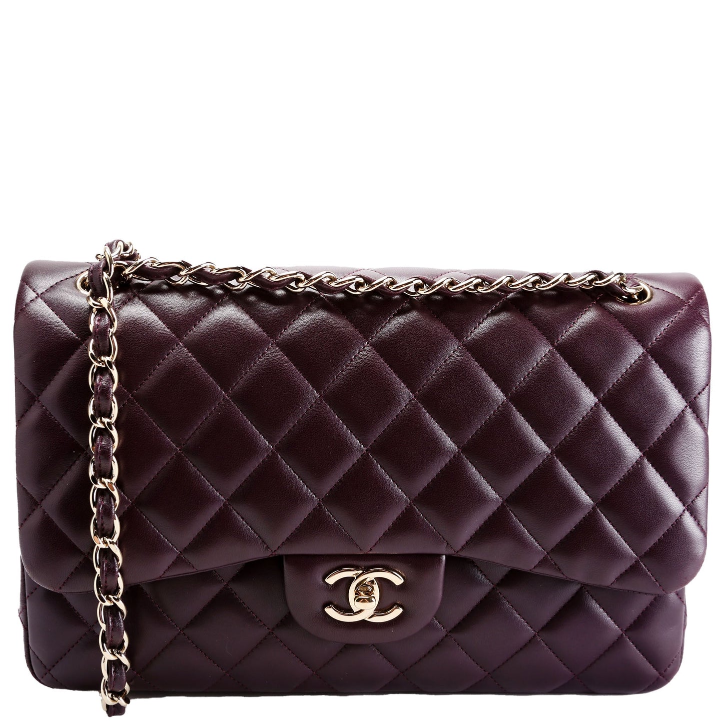 Chanel Classic Flap Jumbo Lambskin 23M Plum Handbag