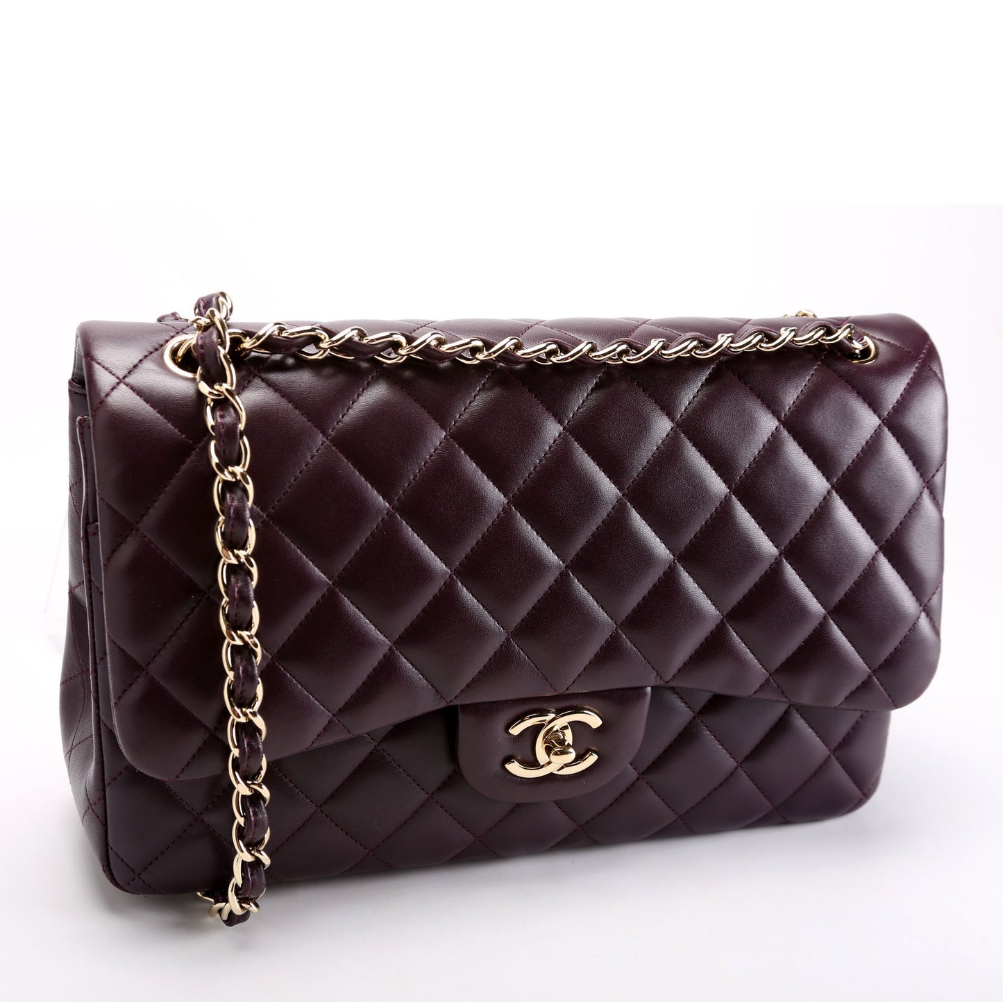 Chanel Classic Flap Jumbo Lambskin 23M Plum Handbag