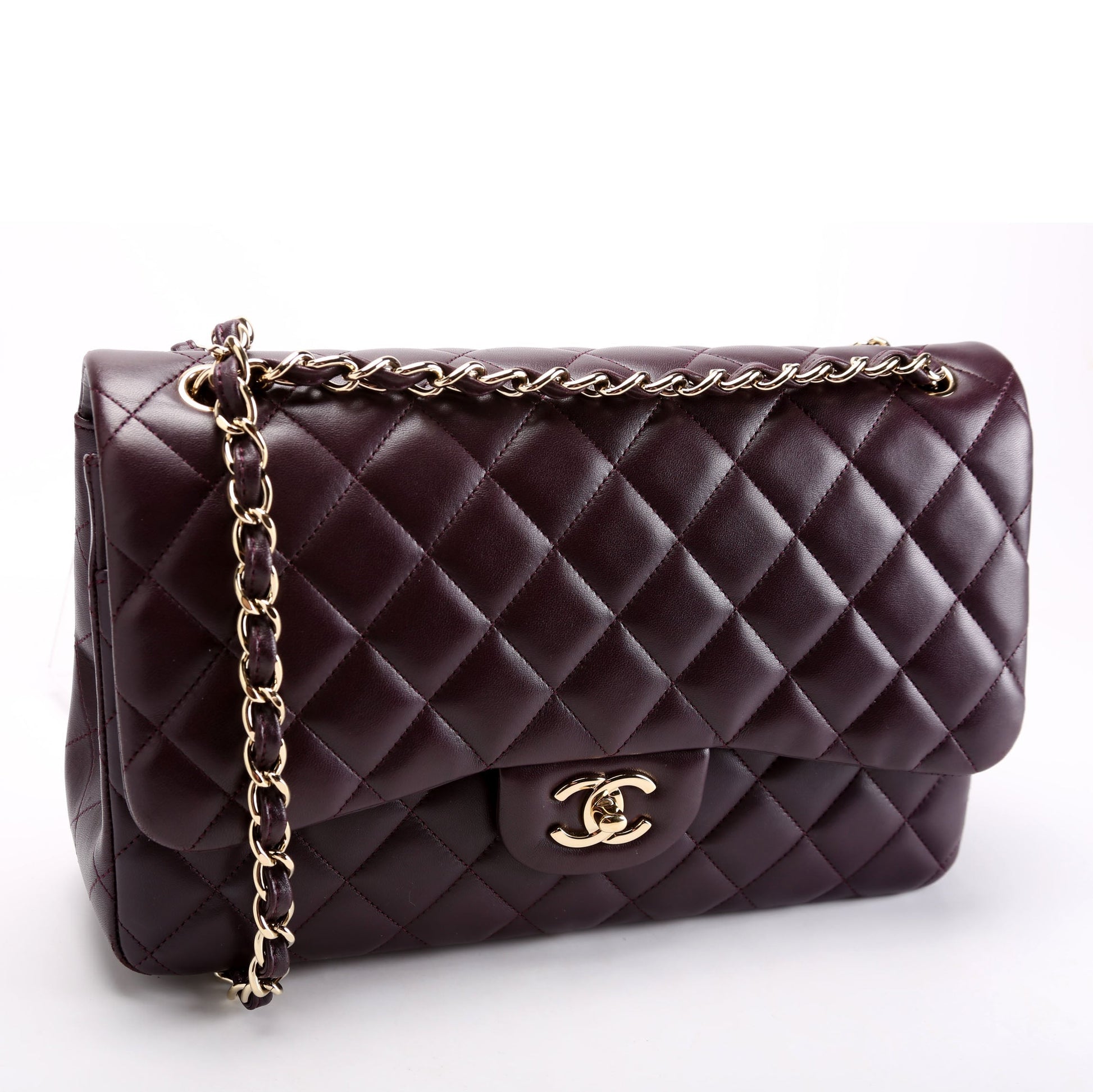 Chanel Classic Flap Jumbo Lambskin 23M Plum Handbag