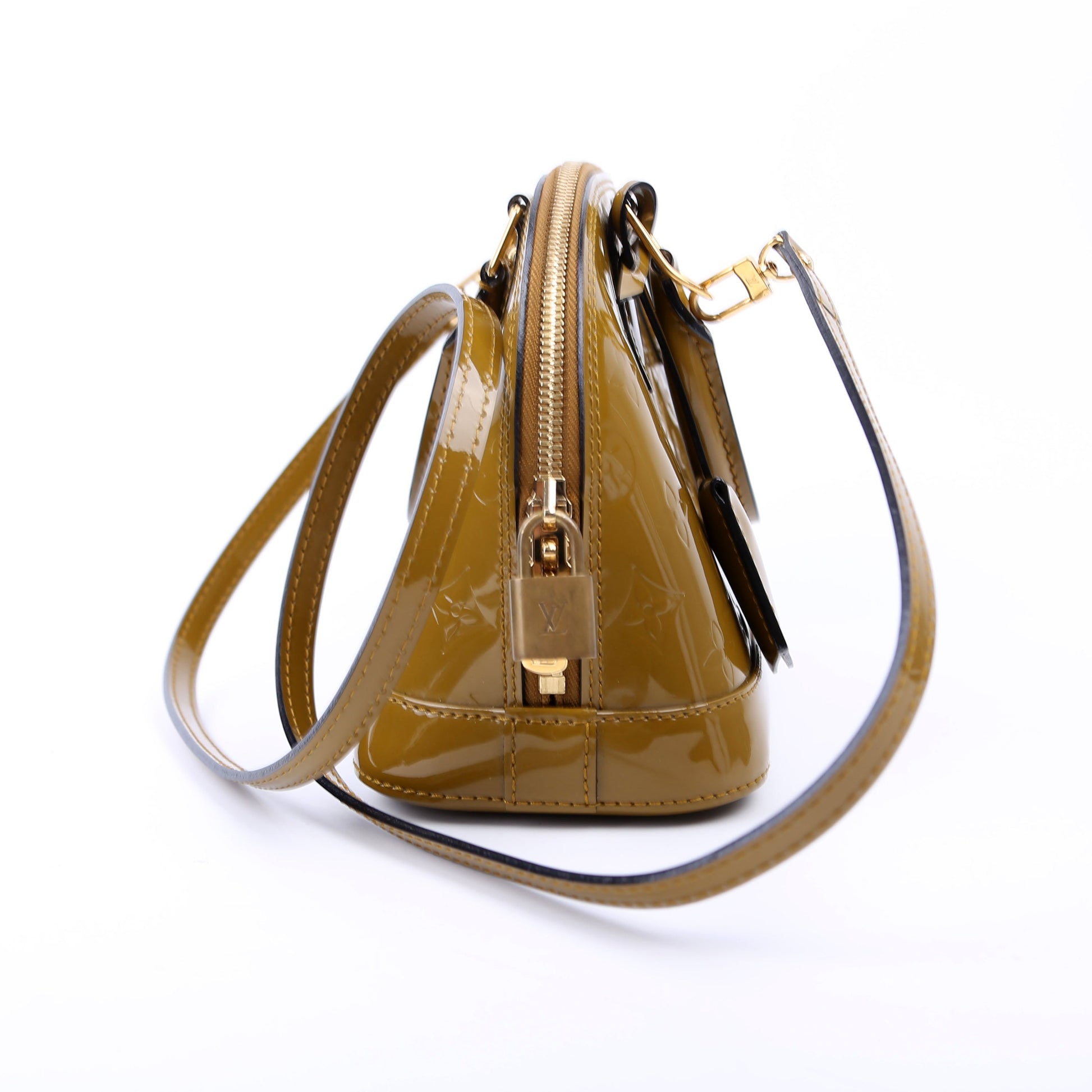 Louis Vuitton Alma BB Vernis Green Handbag