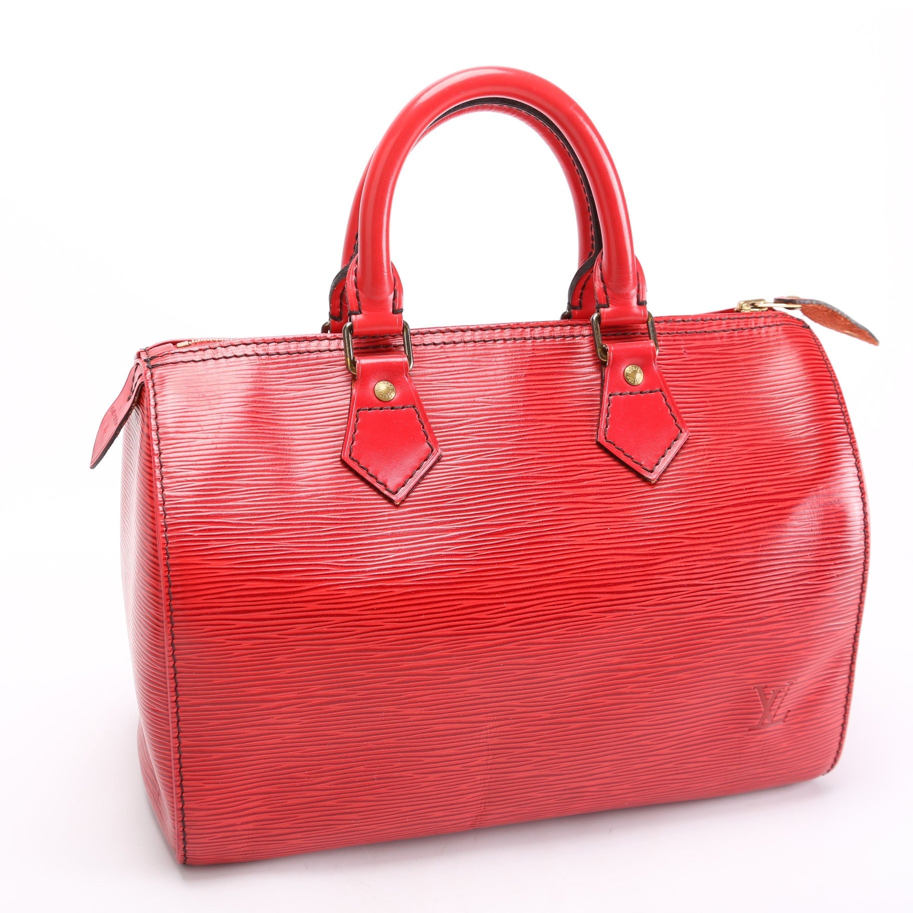Louis Vuitton Speedy 25 Red Epi Handbag Red 3