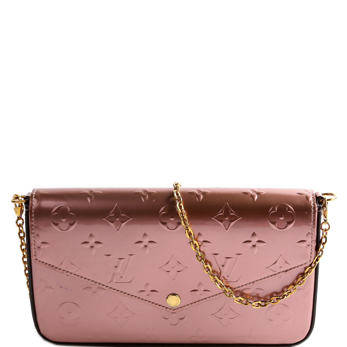Louis Vuitton Pochette Felicie Vernis Pink Clutch Bag