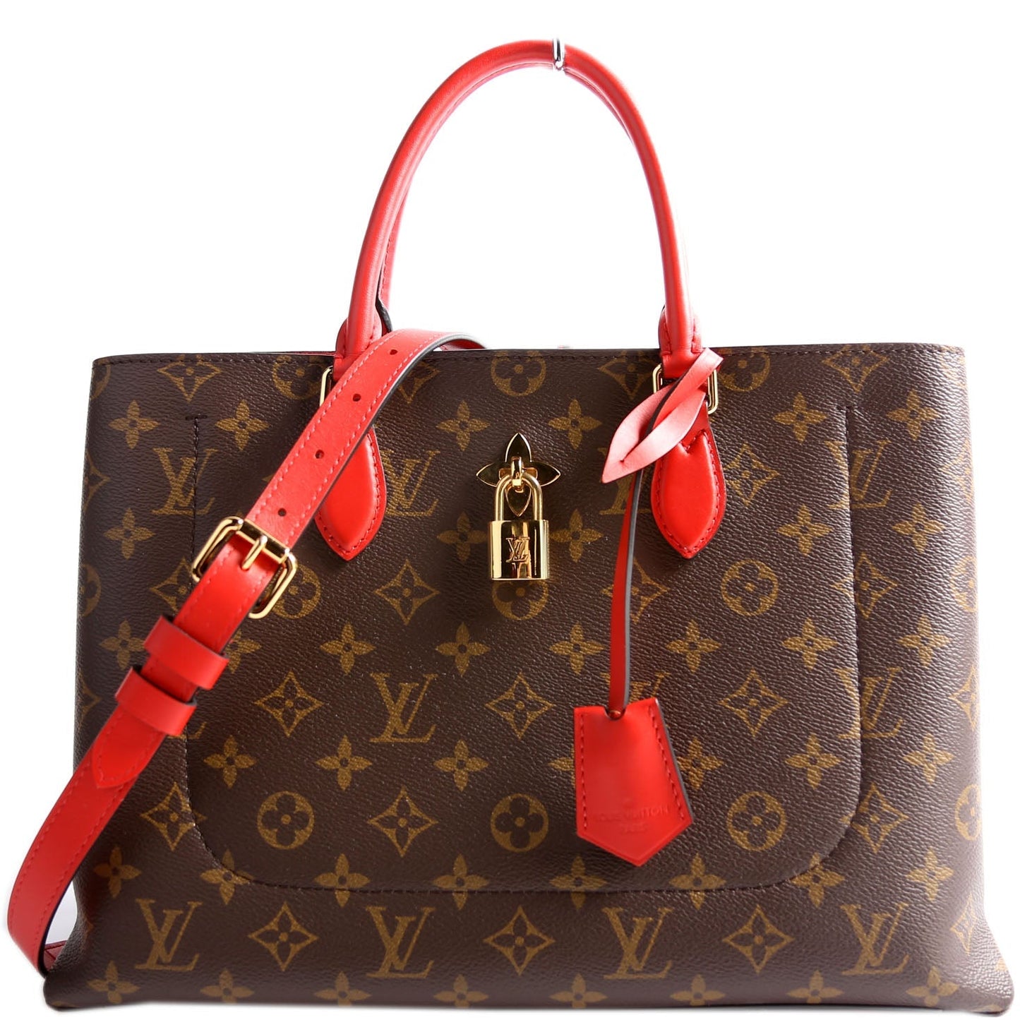 Louis Vuitton Flower Monogram Red Tote Bag