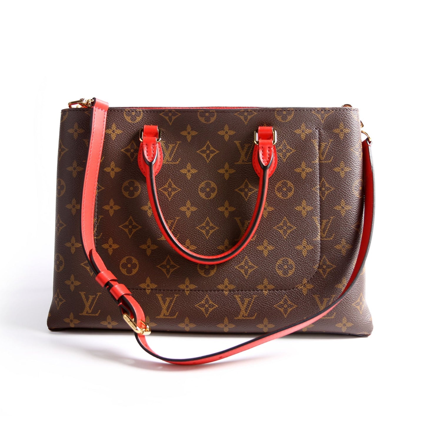 Louis Vuitton Flower Monogram Red Tote Bag