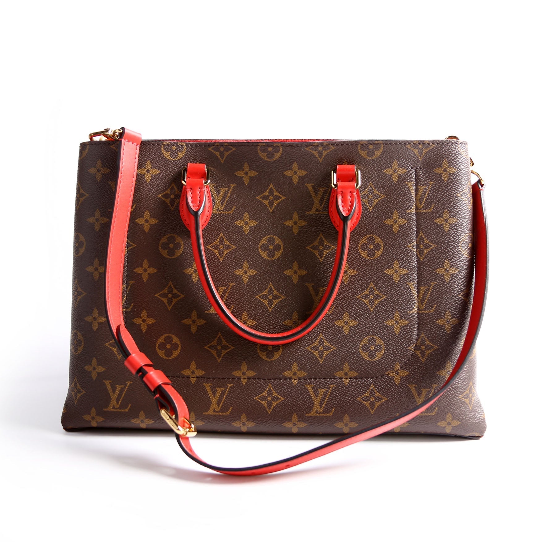 Louis Vuitton Flower Monogram Red Tote Bag