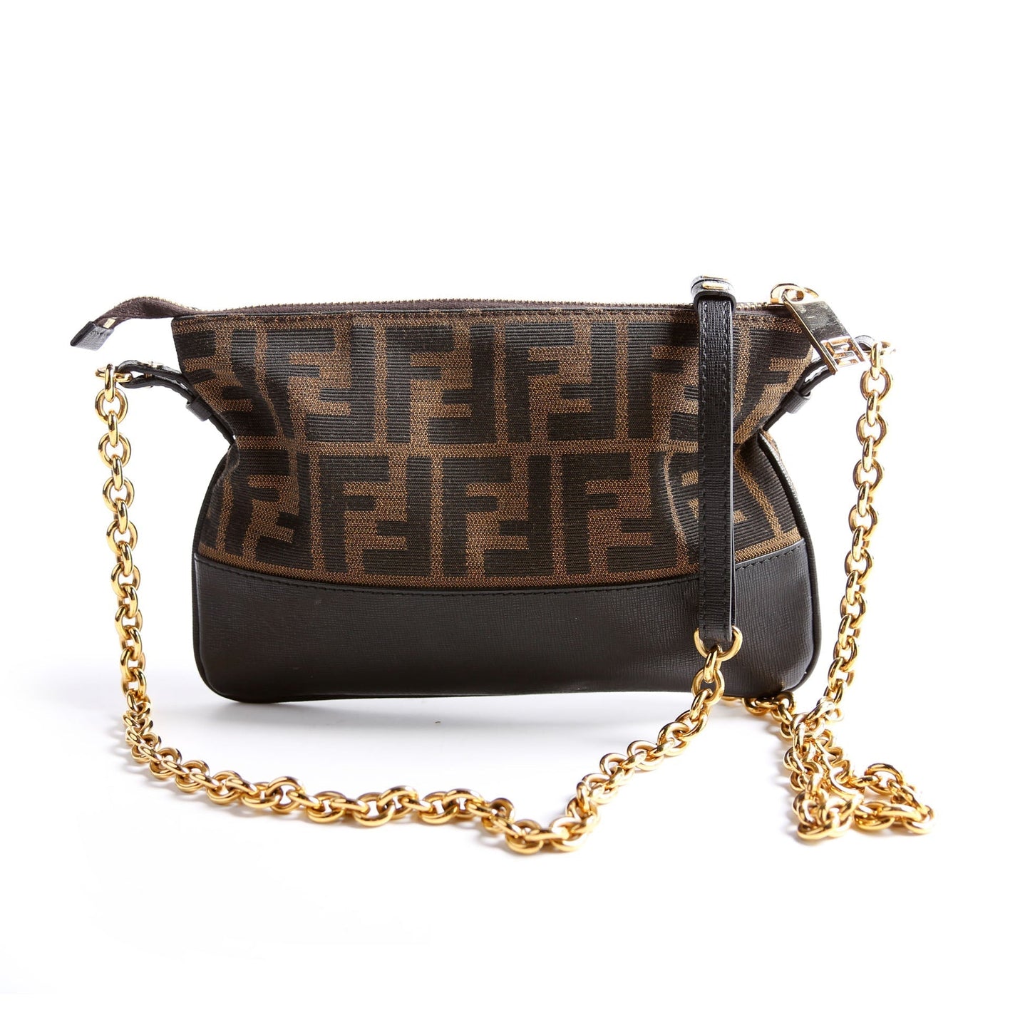 Fendi 8Mo260 Zucca Elite Crossbody Bag Black Brown