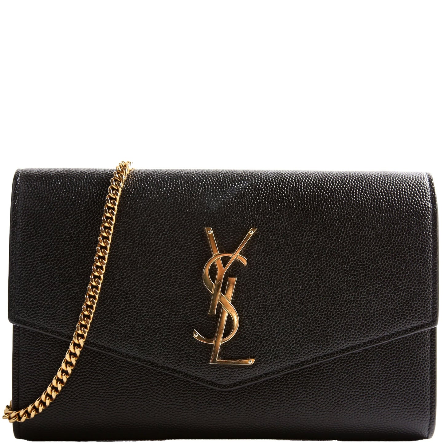 YSL Saint Laurent Saint Laurent Uptown Wallet Grain Bag Black Chain Travel Bag