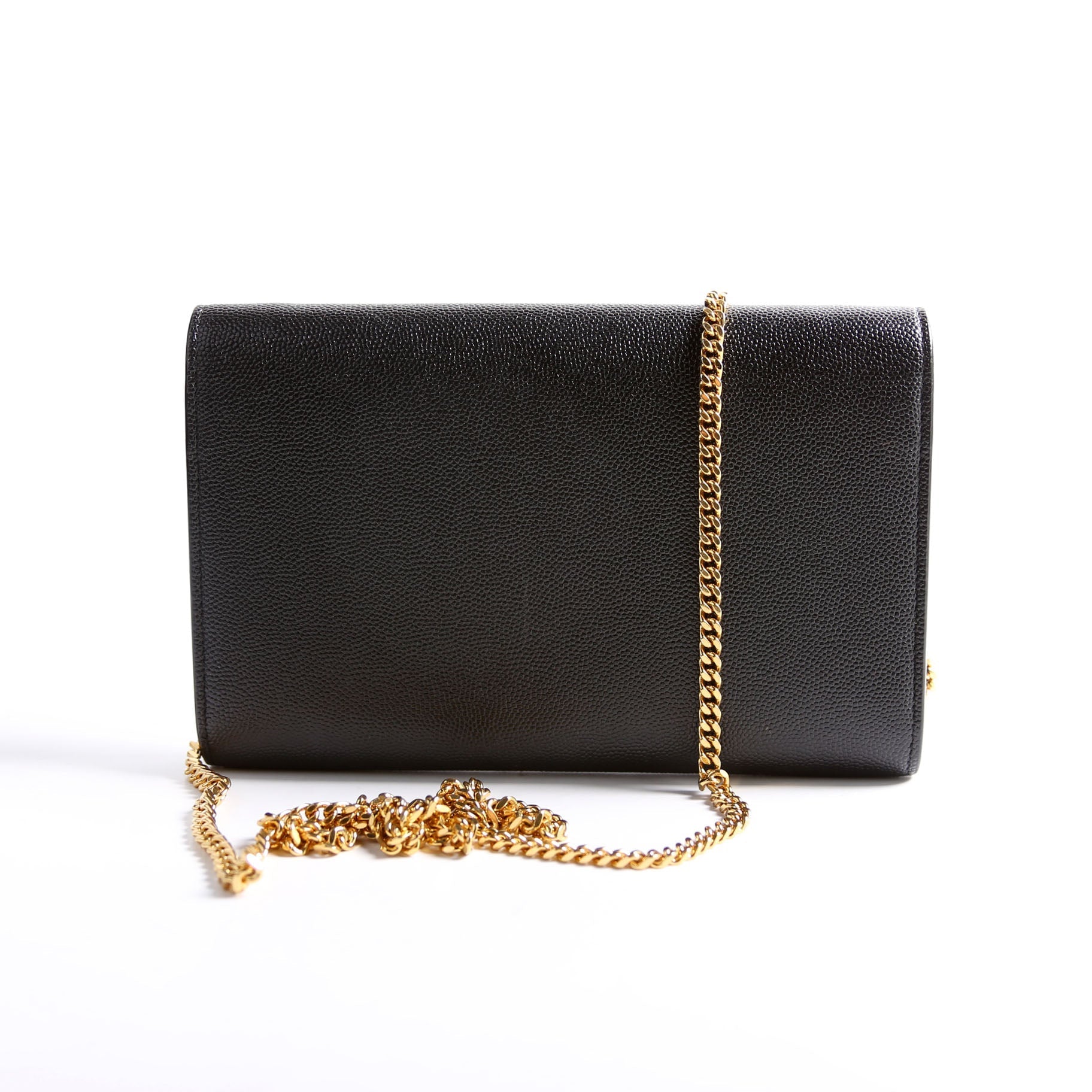 YSL Saint Laurent Saint Laurent Uptown Wallet Grain Bag Black Chain Travel Bag