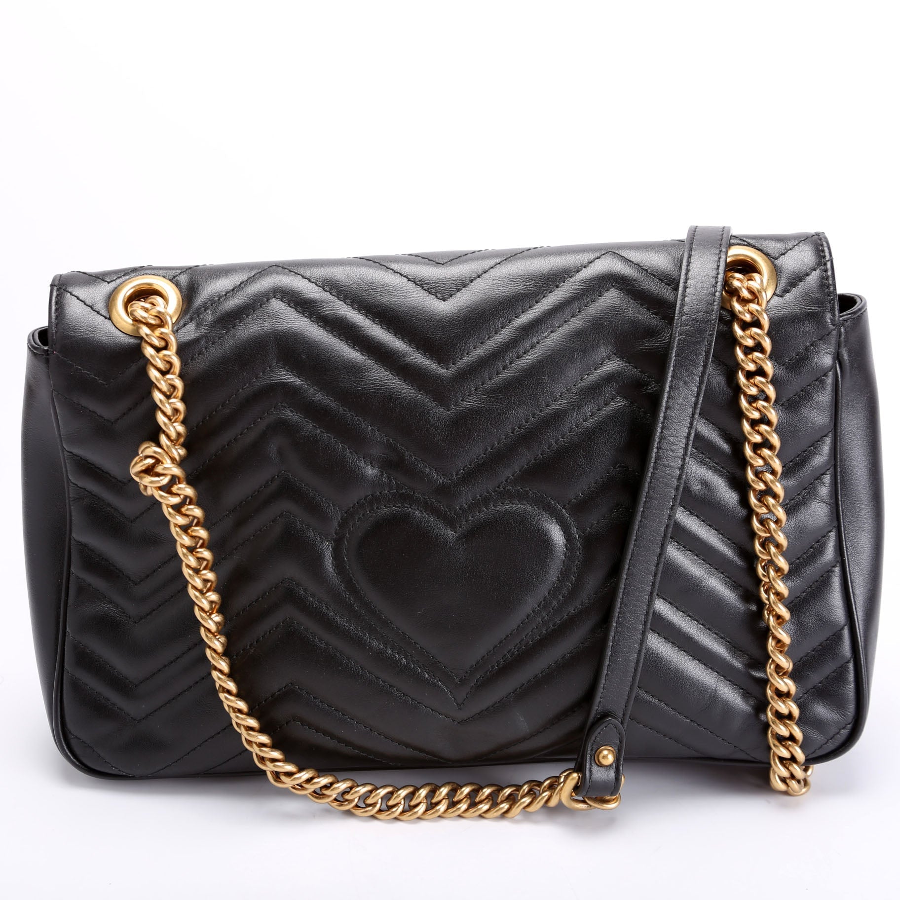 Gucci Marmont Leather Black Medium Shoulder Bag