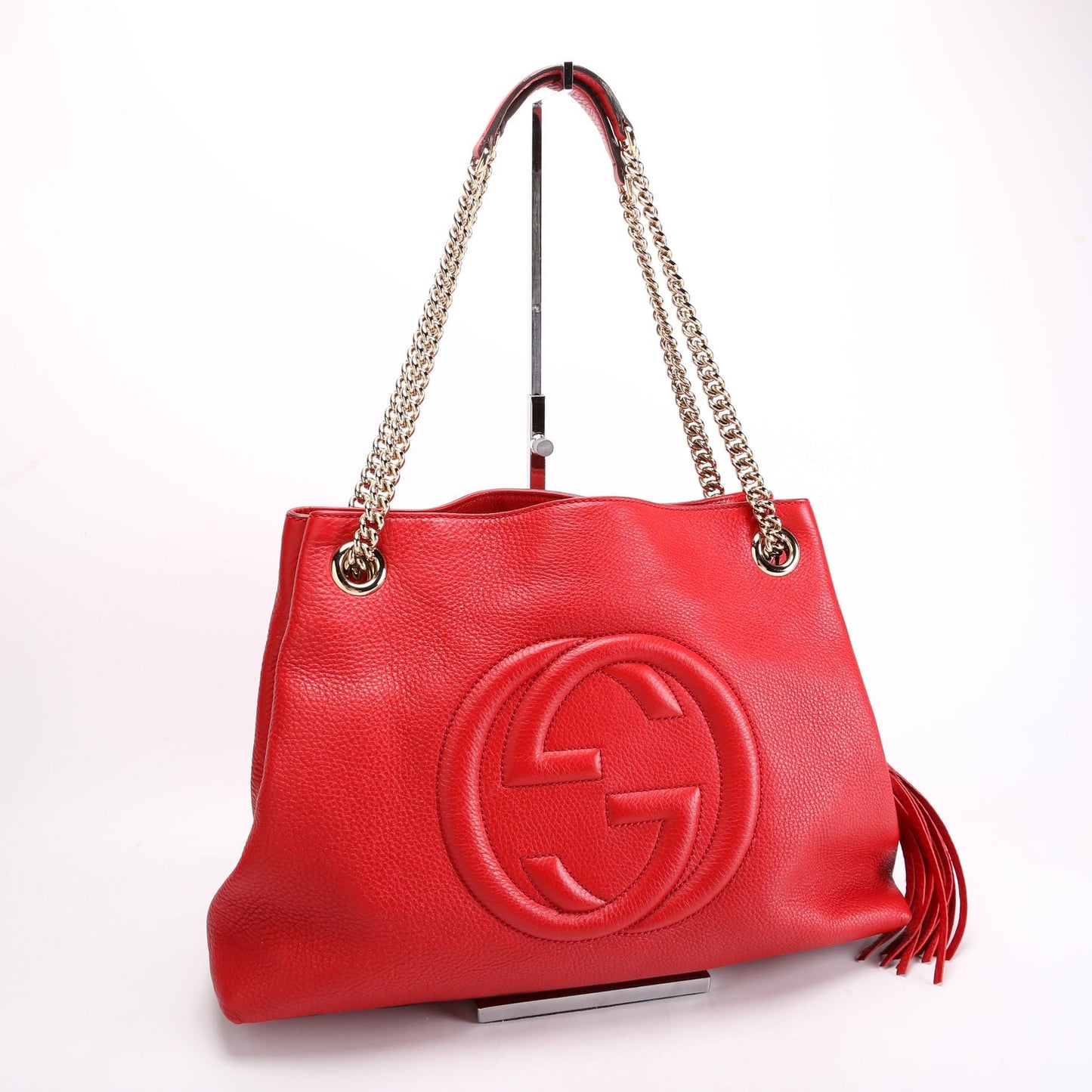 Gucci Soho Leather Red Medium Shoulder Bag Medium Red
