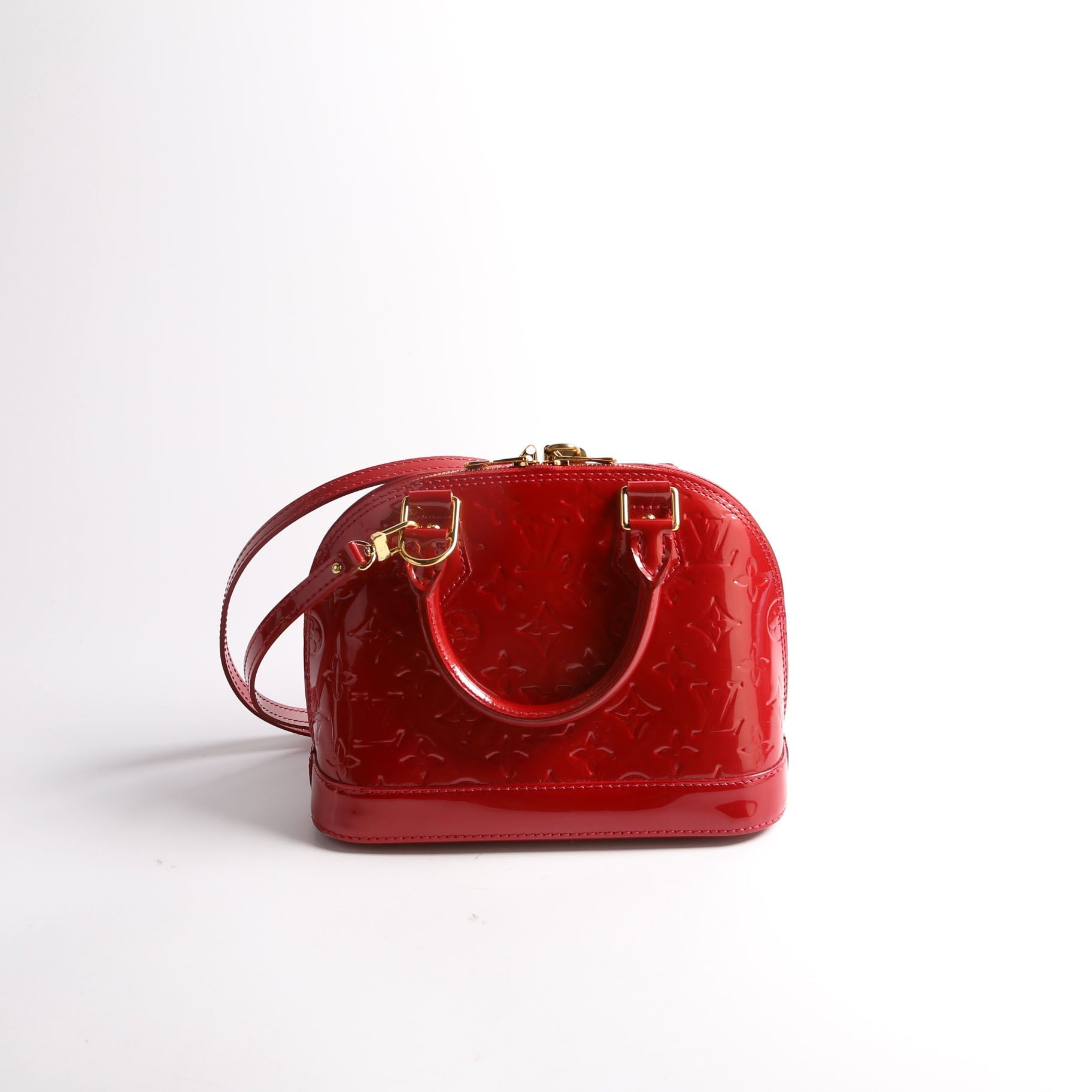 Louis Vuitton Alma BB Vernis Red Handbag Red 5