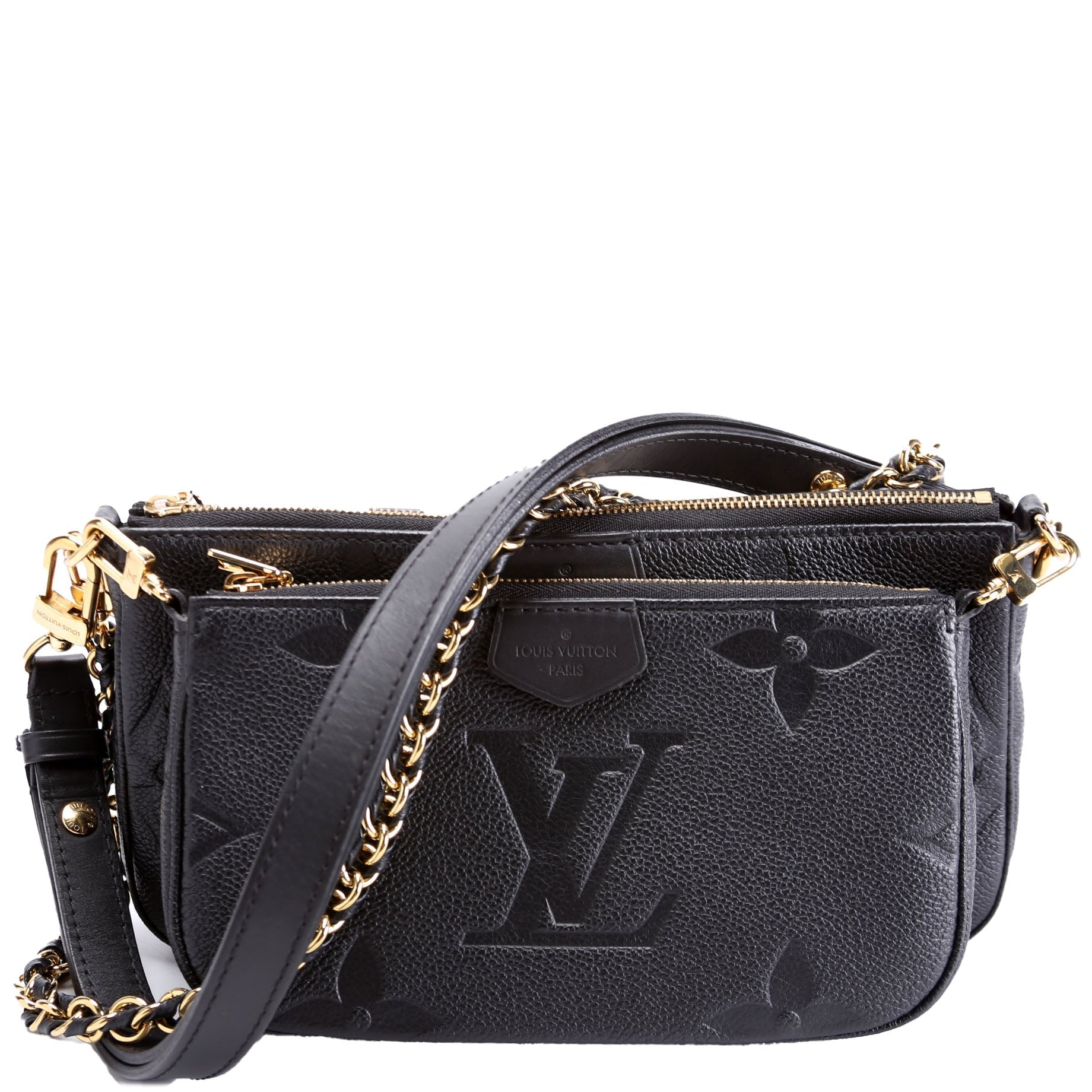 Louis Vuitton Multi Pochette Empreinte Black Clutch Bag Black 1