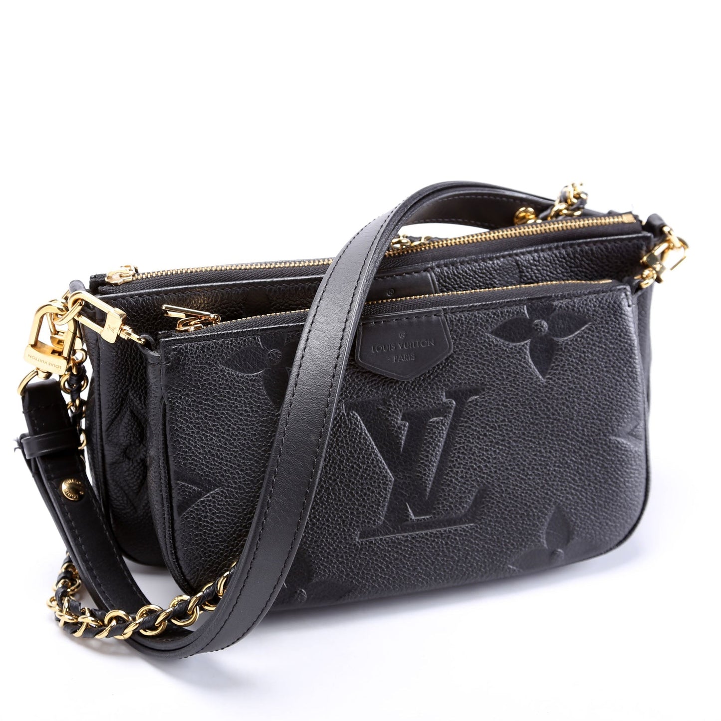 Louis Vuitton Multi Pochette Empreinte Black Clutch Bag Black 1