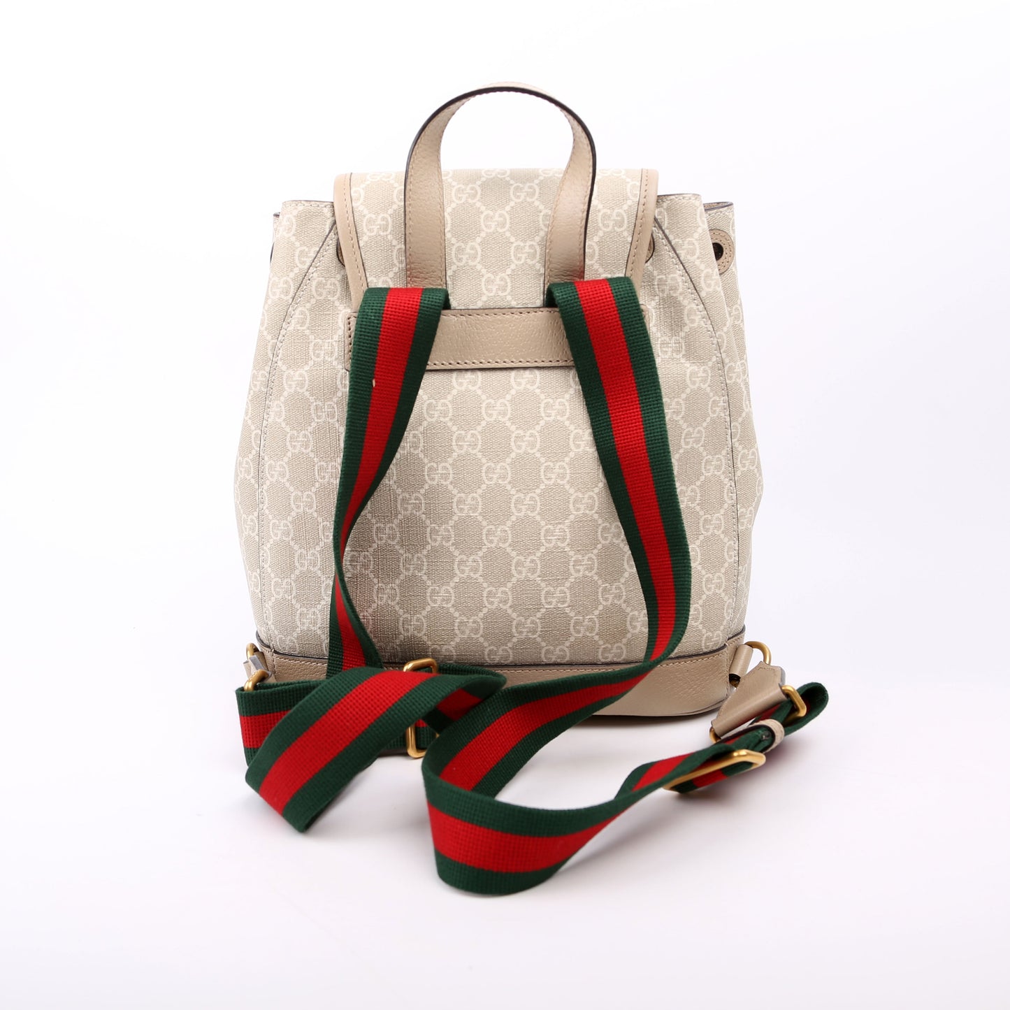 Gucci GG Supreme Buckle Backpack Beige