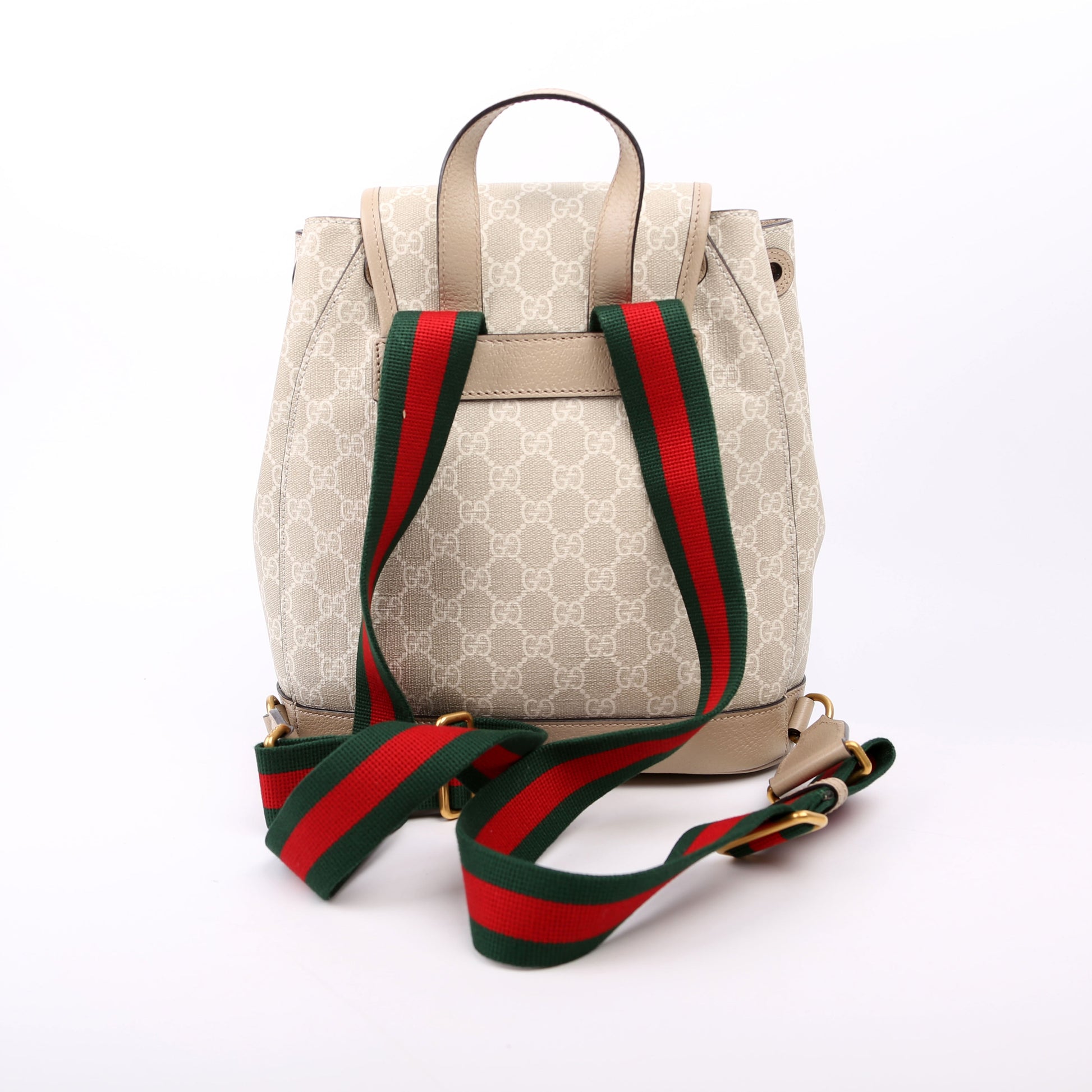 Gucci GG Supreme Buckle Backpack Beige