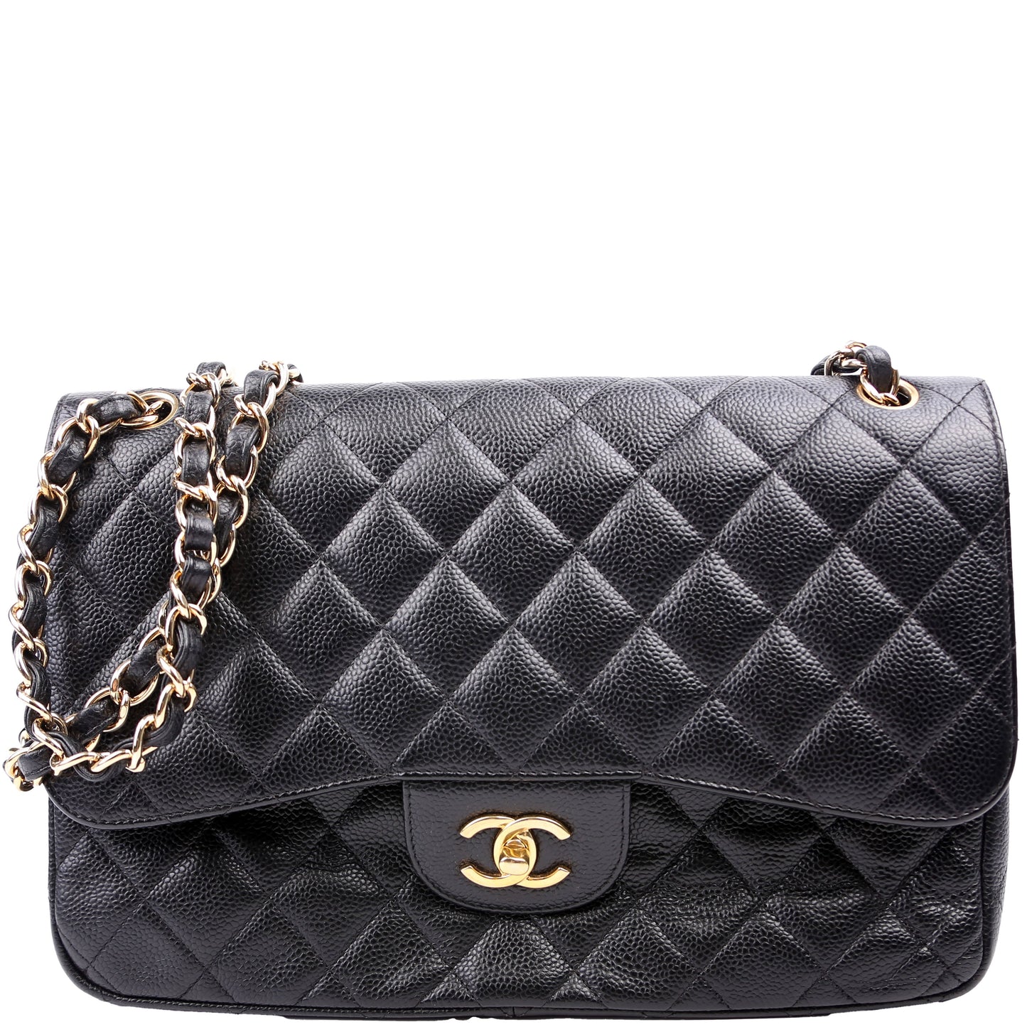 Chanel Classic Flap Jumbo Caviar 16M Black Handbag