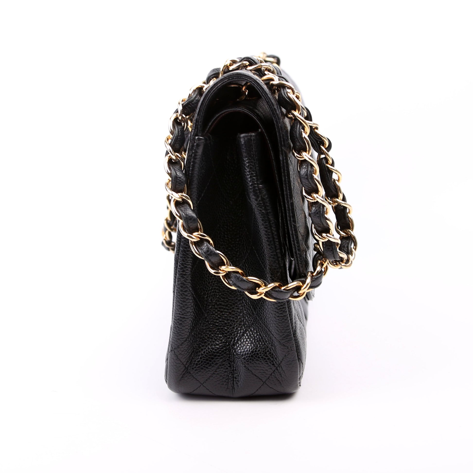 Chanel Classic Flap Jumbo Caviar 16M Black Handbag