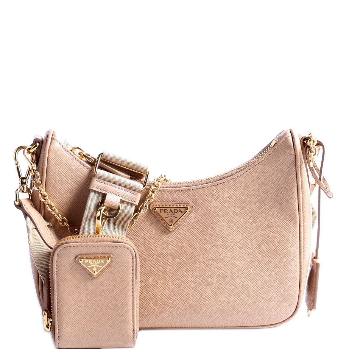Prada Saffiano Re Edition Bag Beige Travel Bag