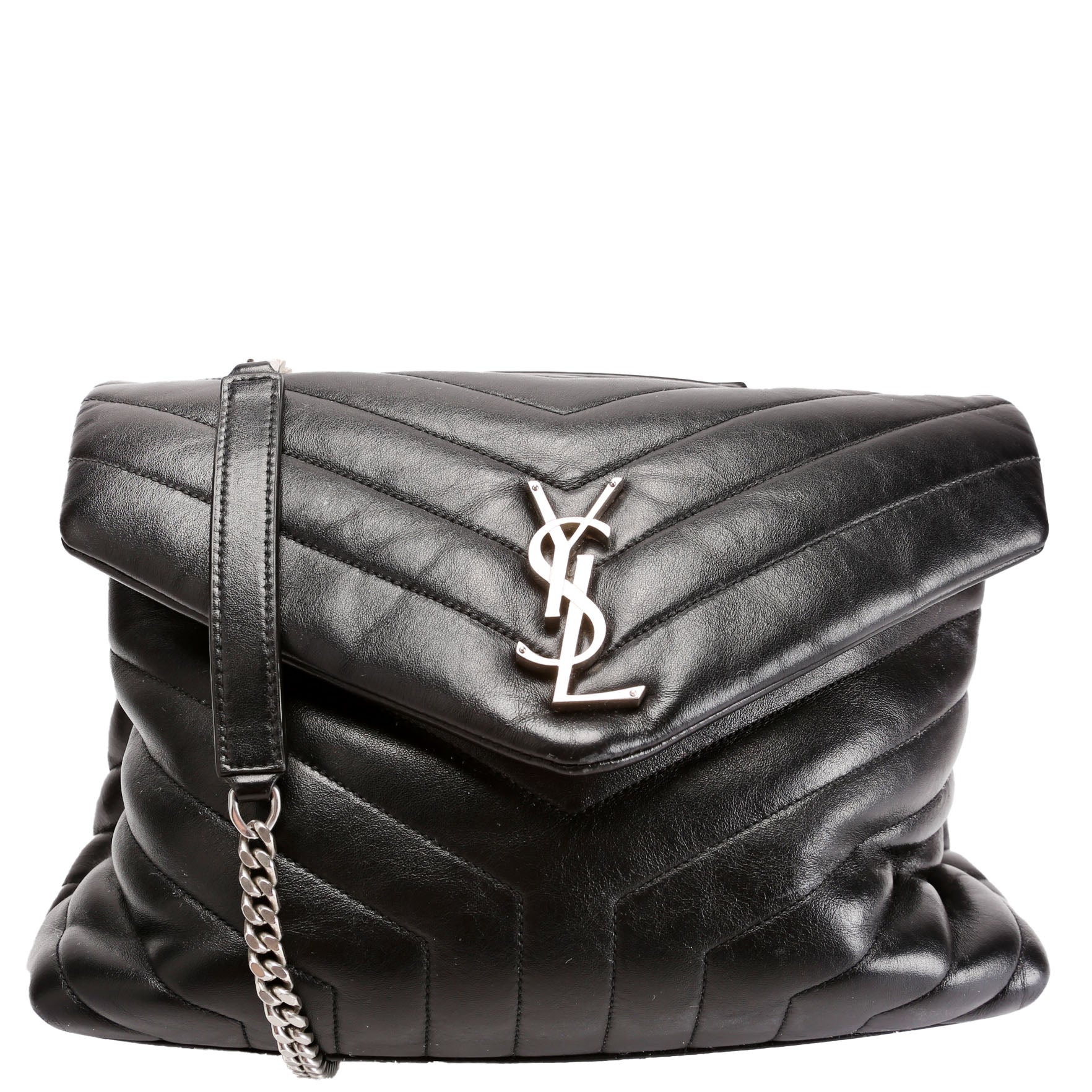 YSL Saint Laurent Loulou Bag Quilted Black Medium Travel Bag
