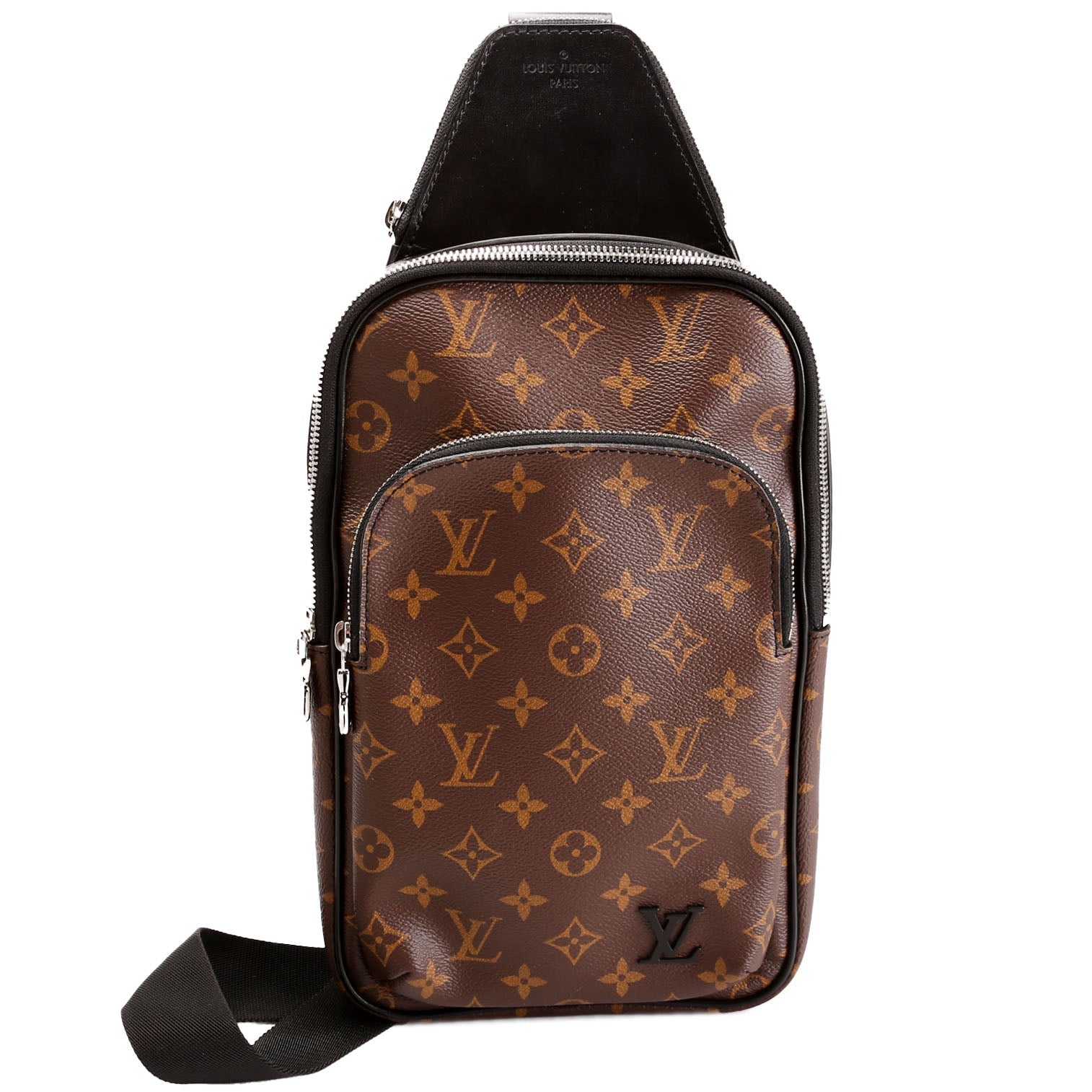 Louis Vuitton Avenue Sling NM Monogram Black Brown Crossbody Bag