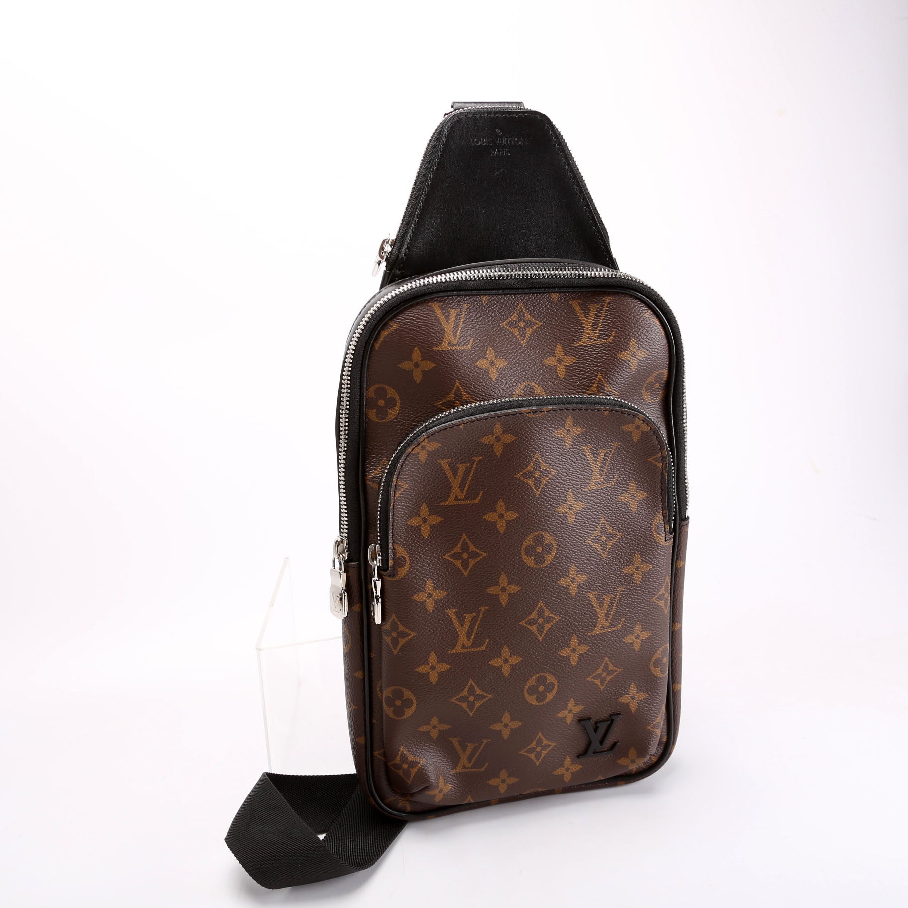 Louis Vuitton Avenue Sling NM Monogram Black Brown Crossbody Bag