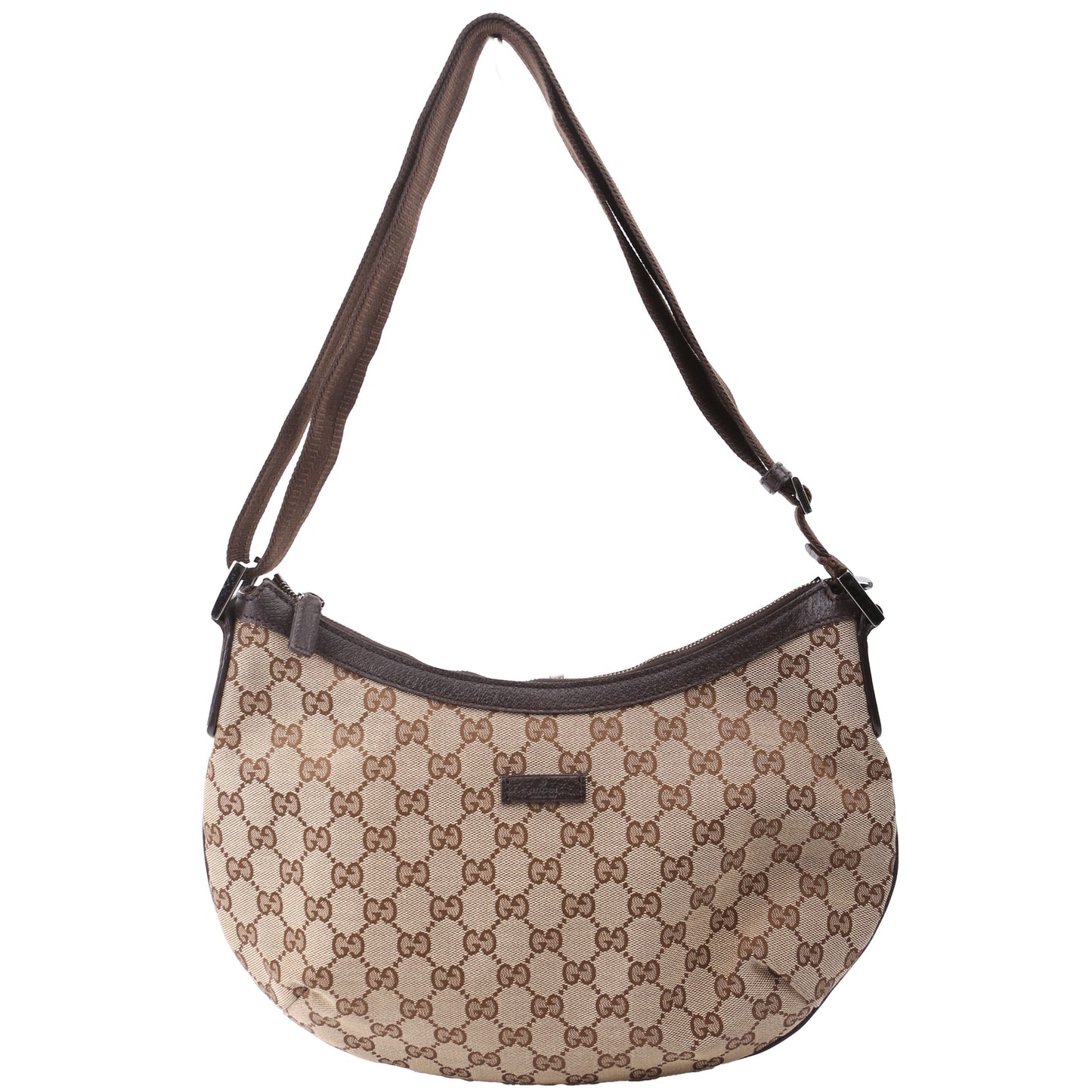 Gucci GG Half Moon Canvas Shoulder Bag