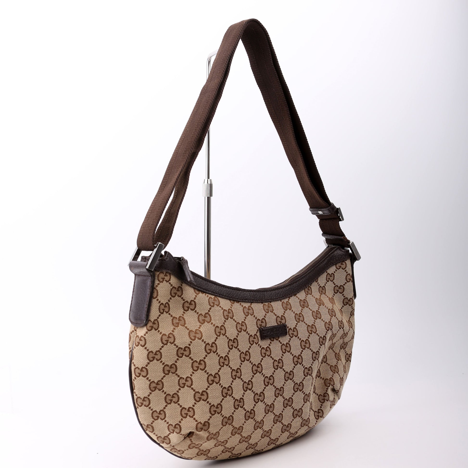 Gucci GG Half Moon Canvas Shoulder Bag