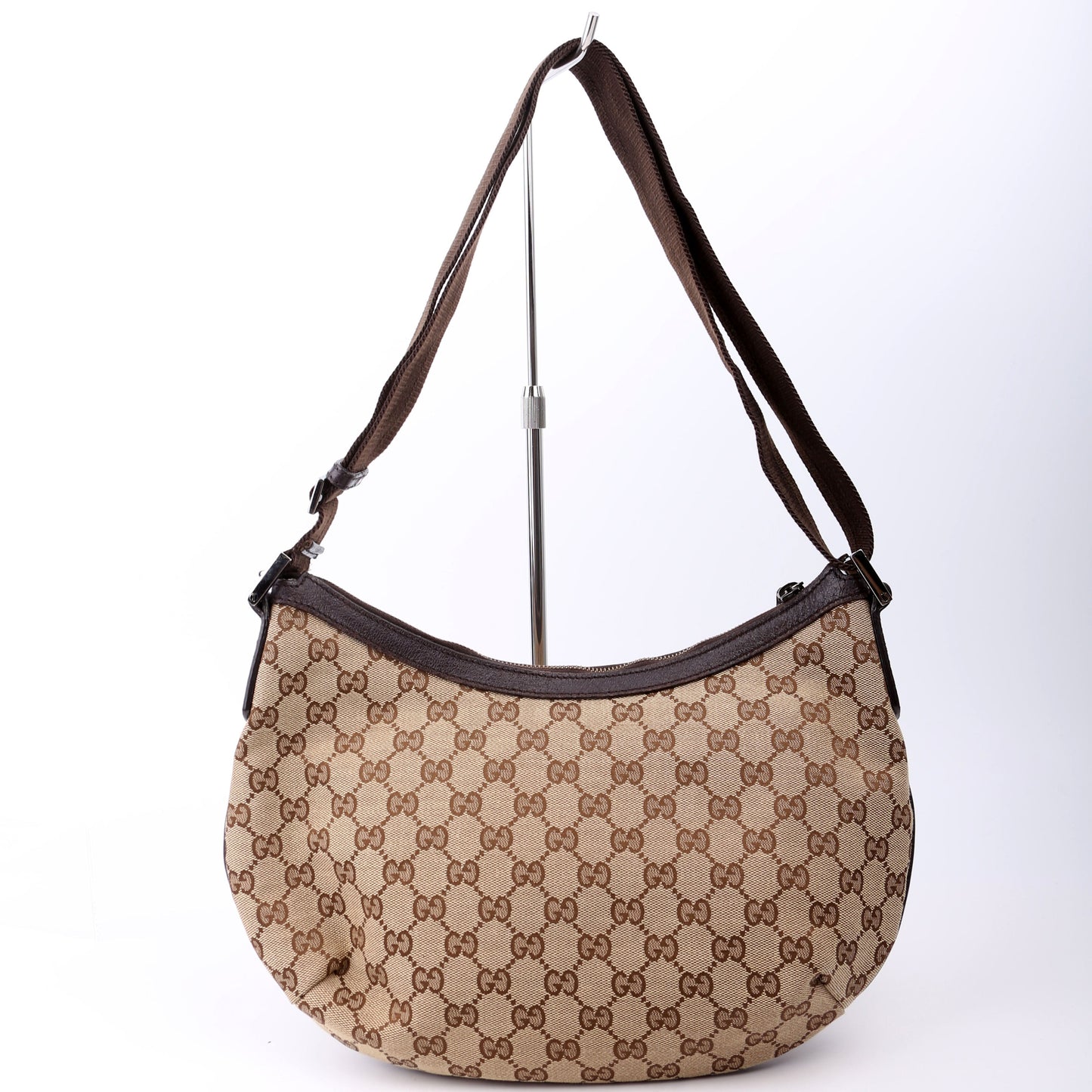 Gucci GG Half Moon Canvas Shoulder Bag