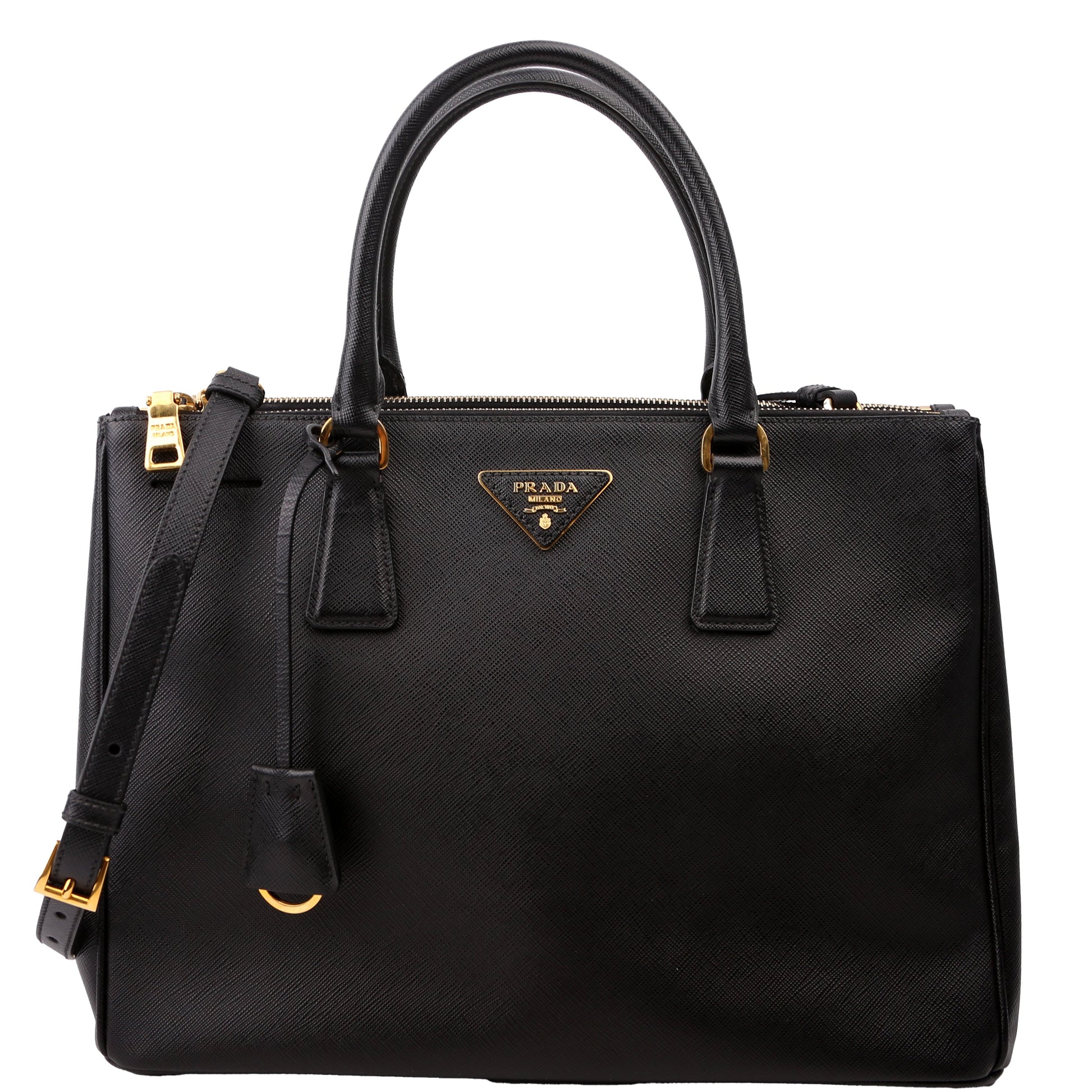 Prada Saffiano Galleria Bag Black Medium Travel Bag