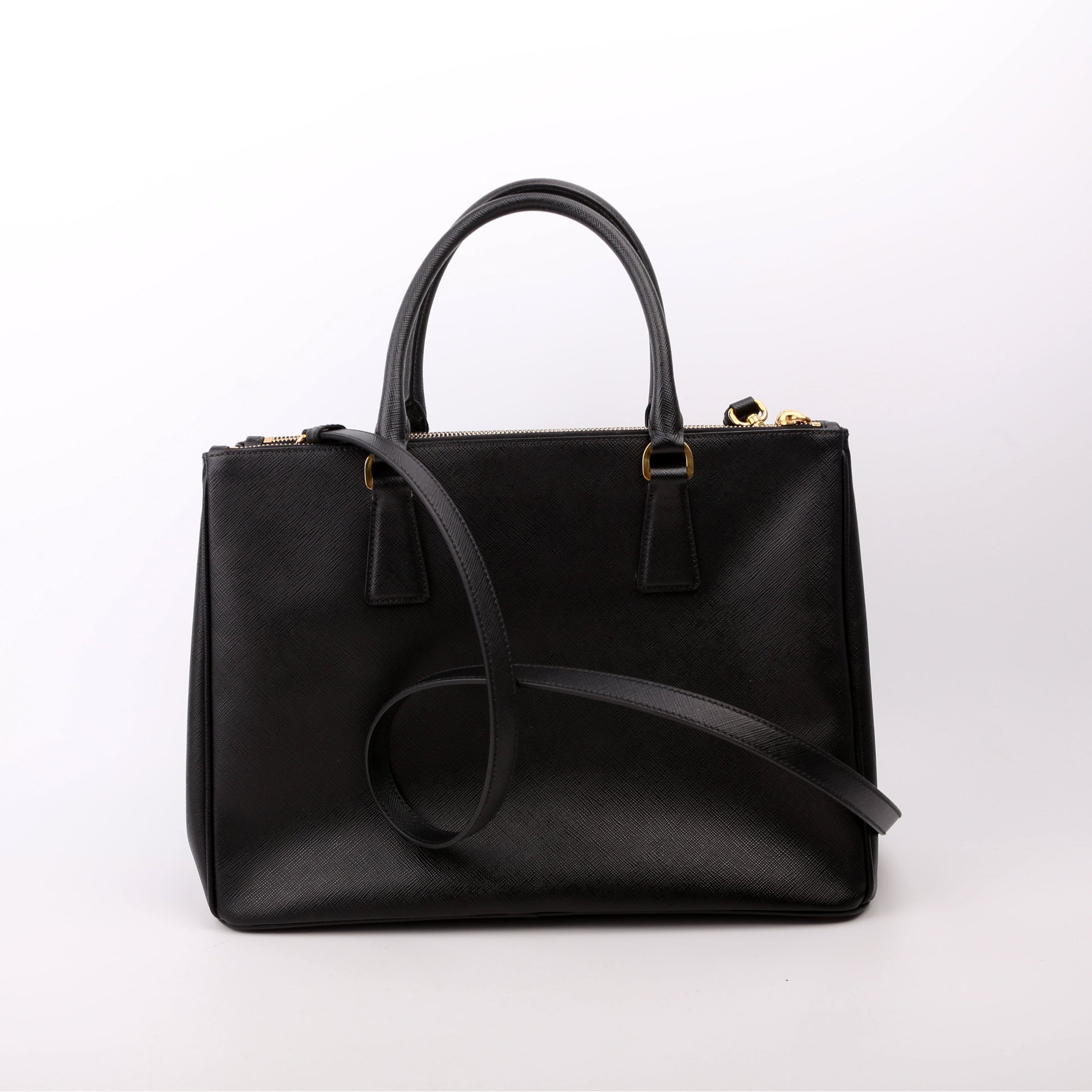Prada Saffiano Galleria Bag Black Medium Travel Bag