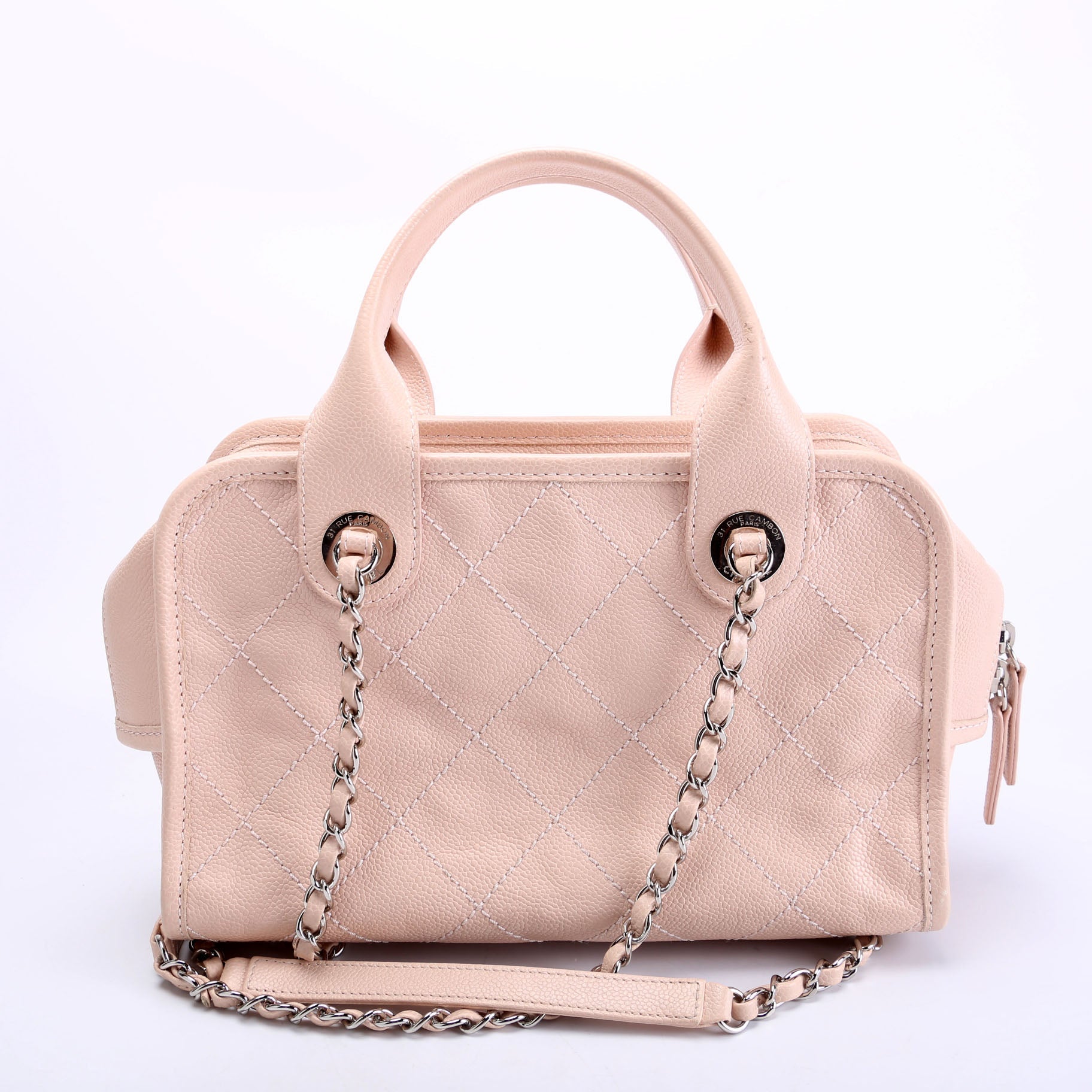 Chanel Deauville Bowling Caviar Pink Small Handbag