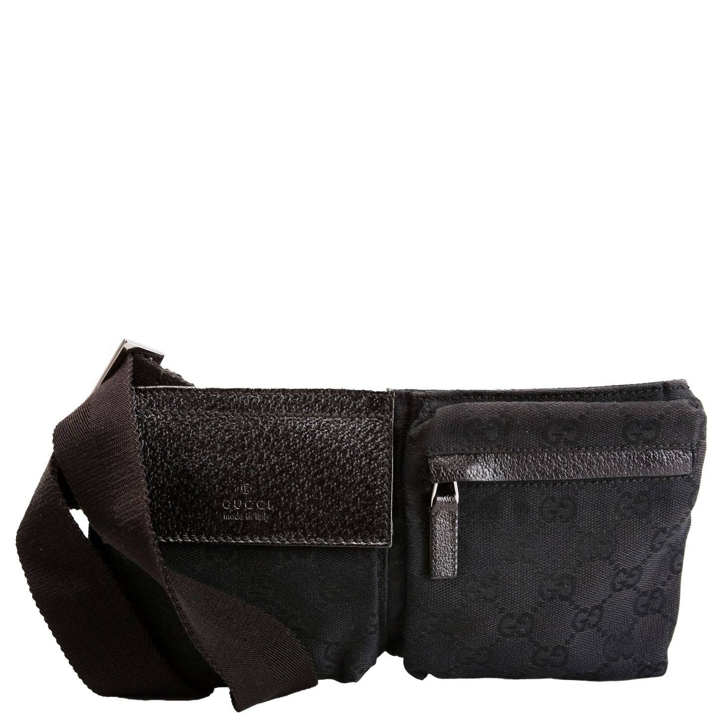 Gucci GG Waist Canvas Black Mini Travel Bag