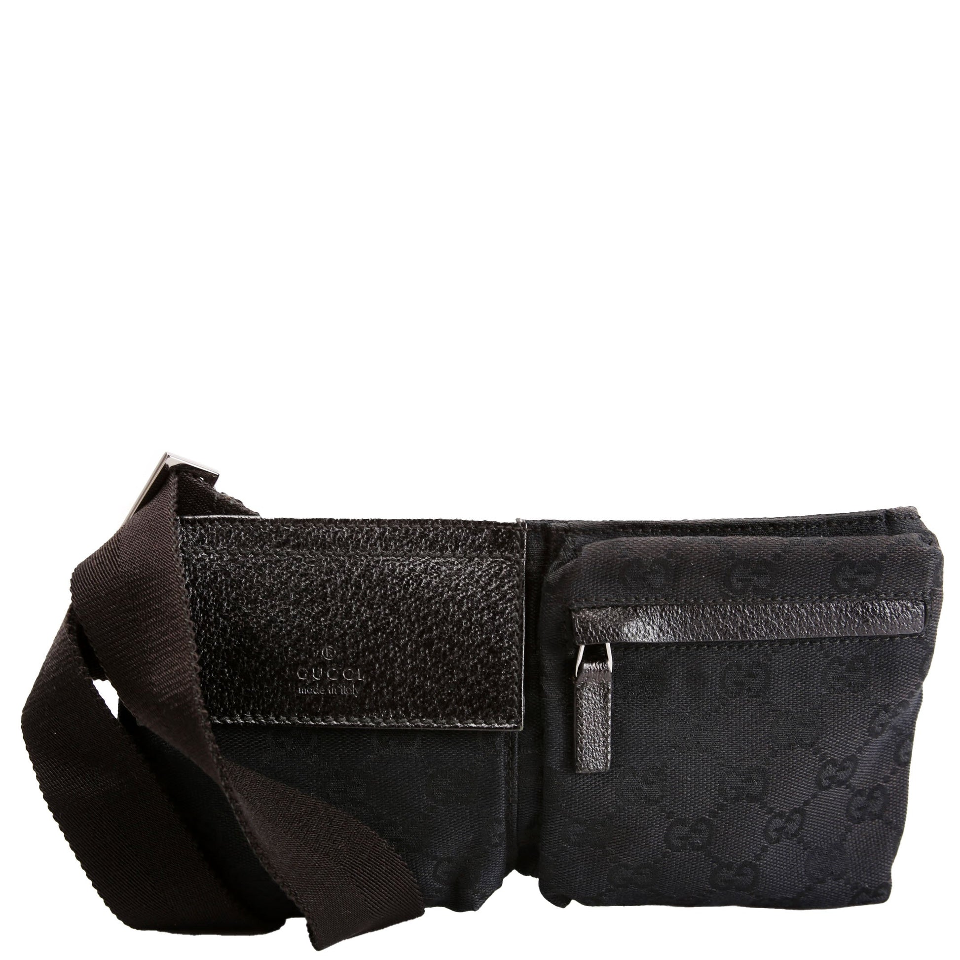 Gucci GG Waist Canvas Black Mini Travel Bag